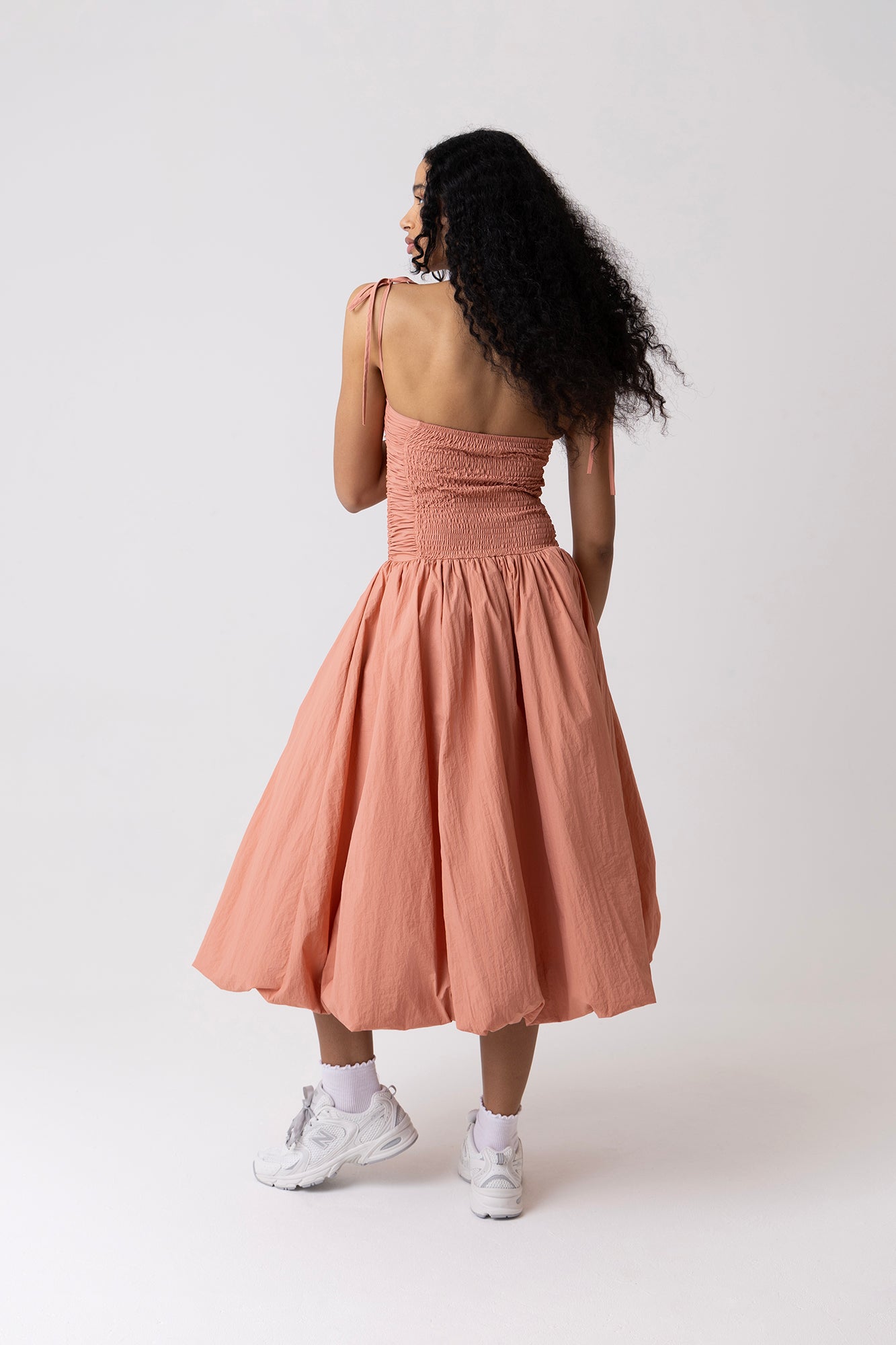 Alexa Peach Puffball Dress