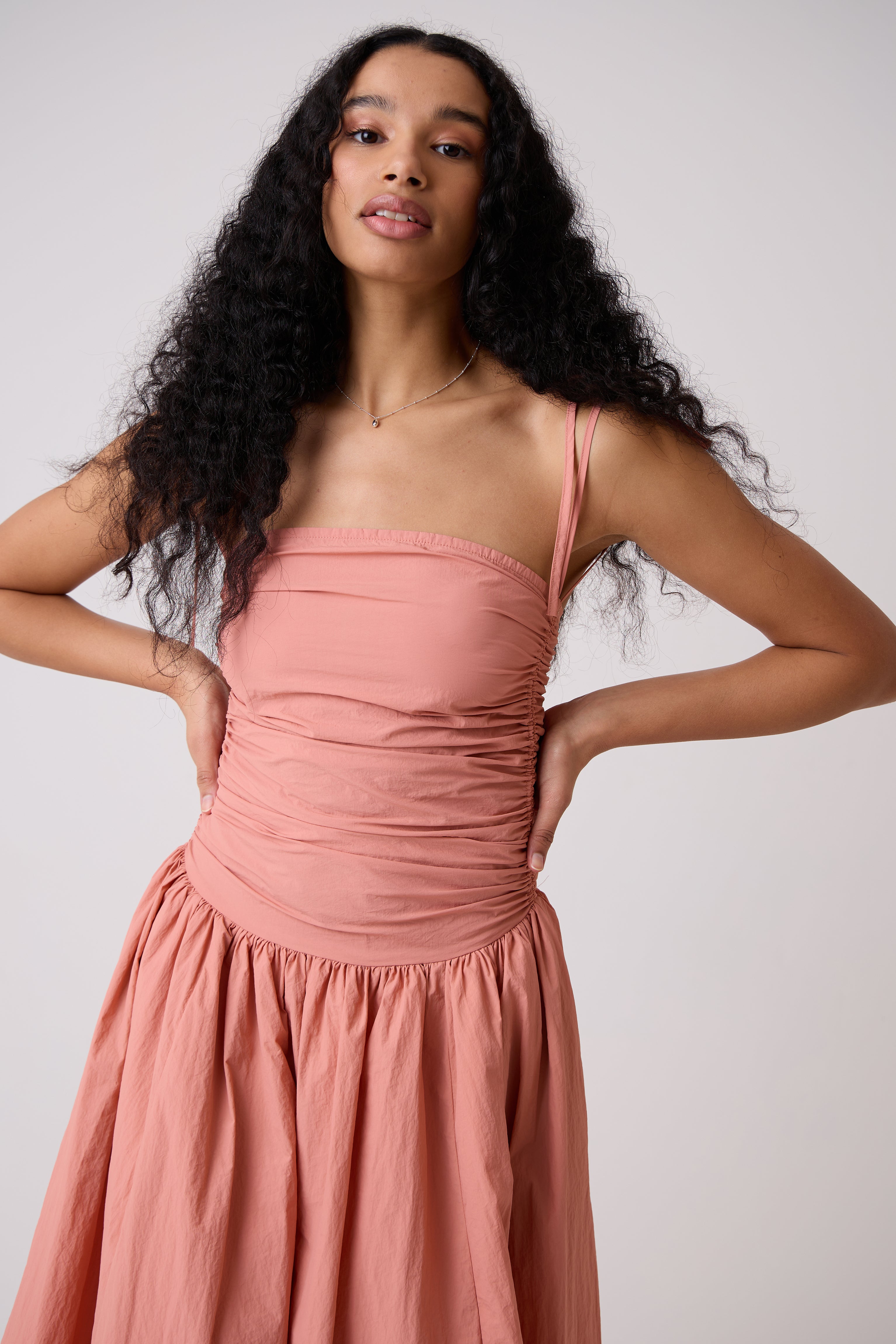 Alexa Peach Puffball Dress
