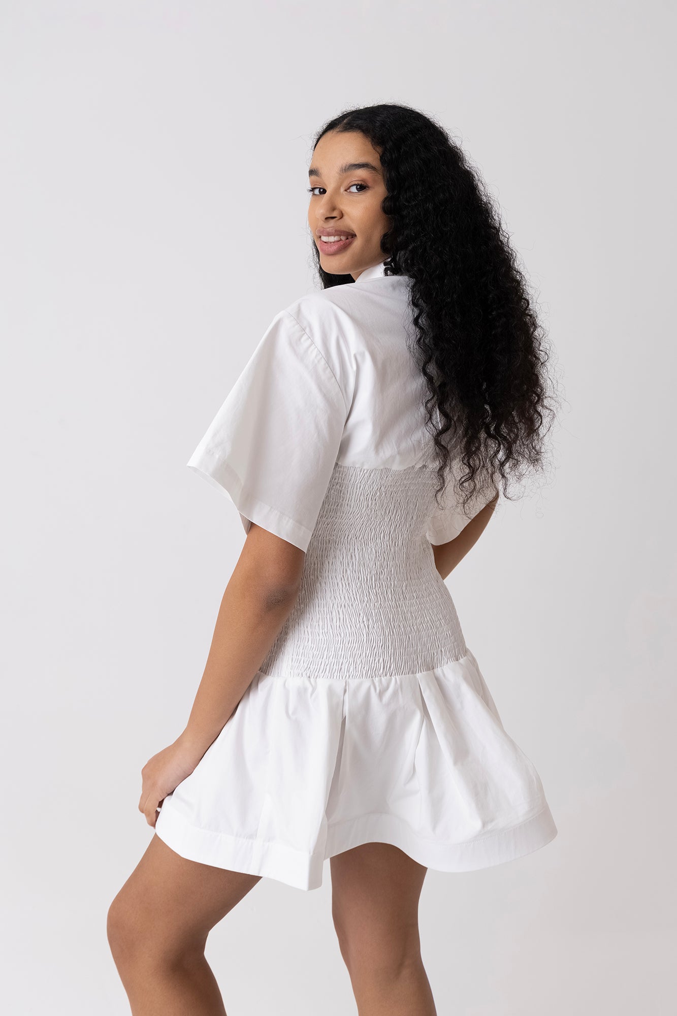 Kirsty Pure Cotton White Shirt Dress