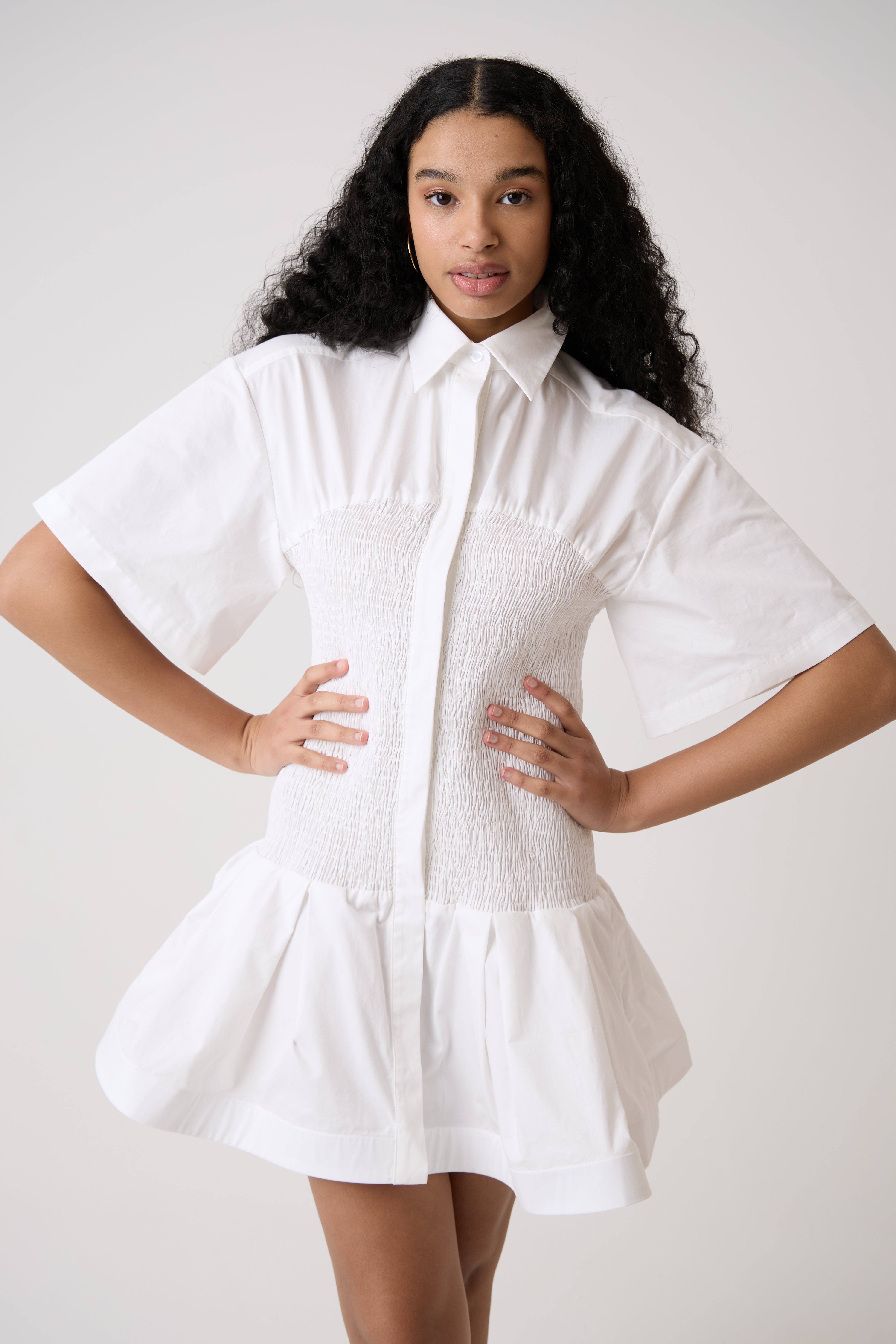 Kirsty Pure Cotton White Shirt Dress