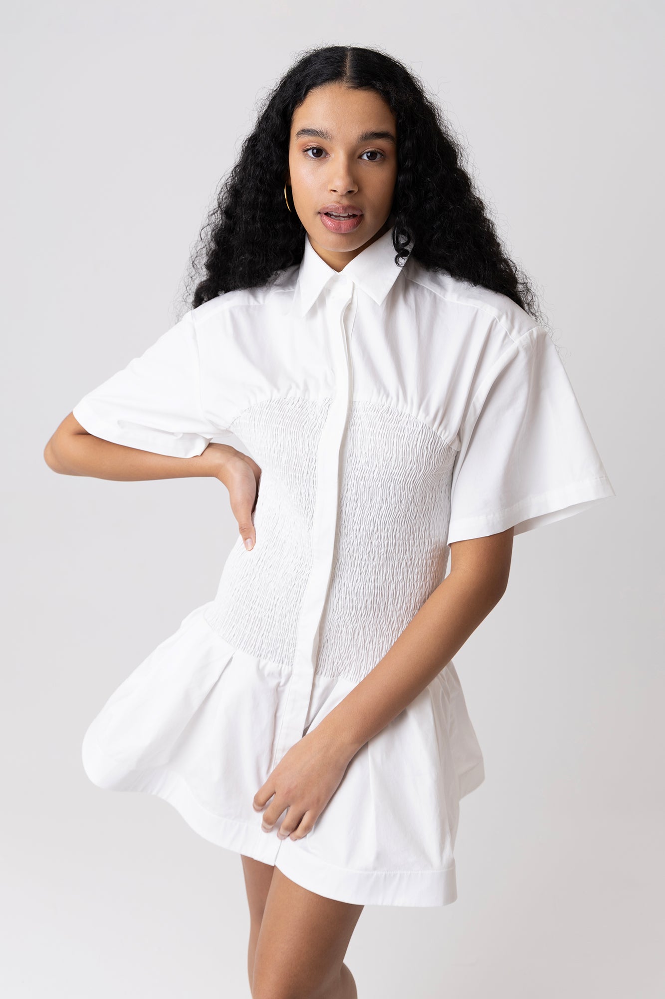 Kirsty Pure Cotton White Shirt Dress