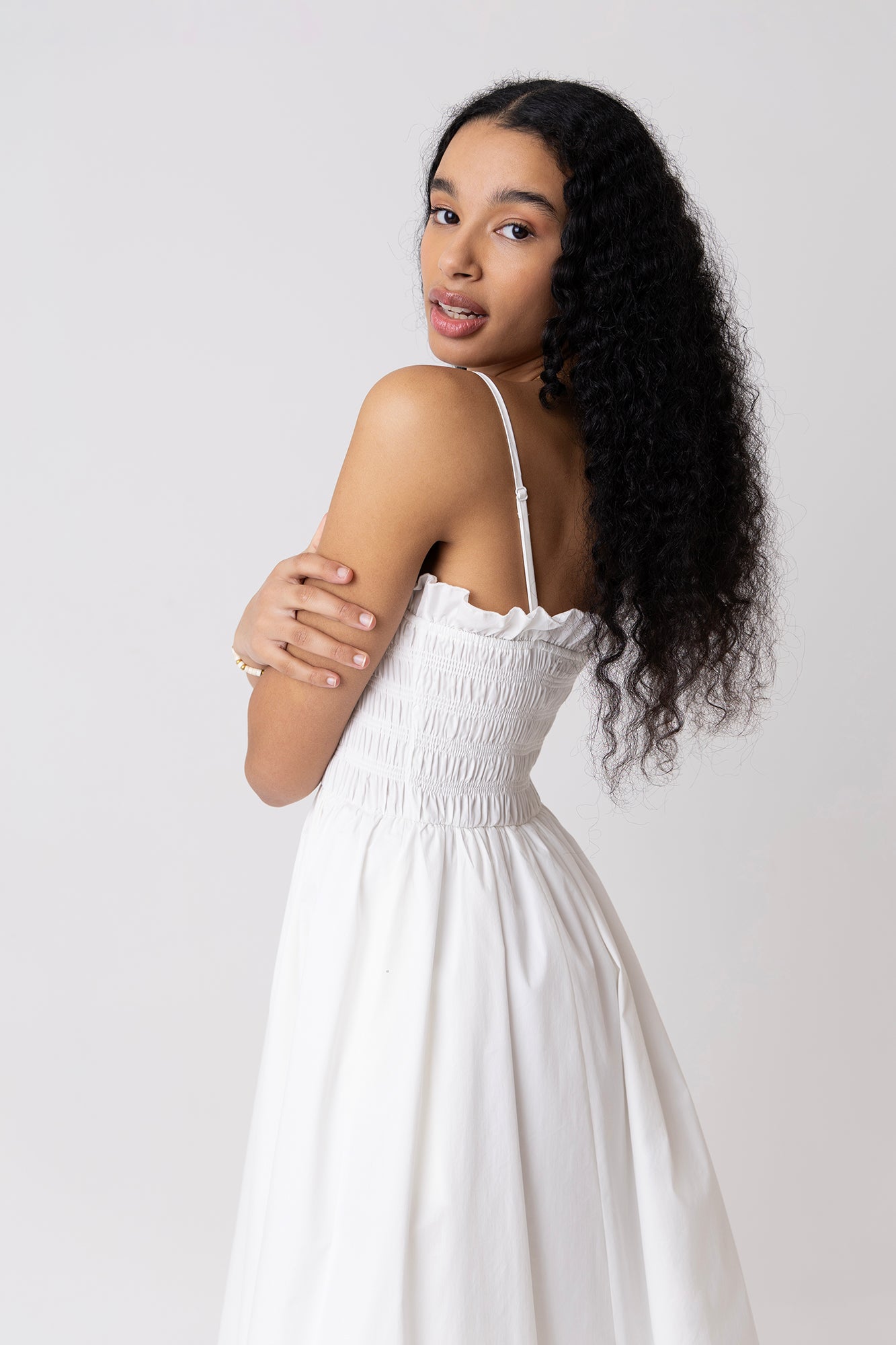 Polly Pure Cotton White Puffball Dress