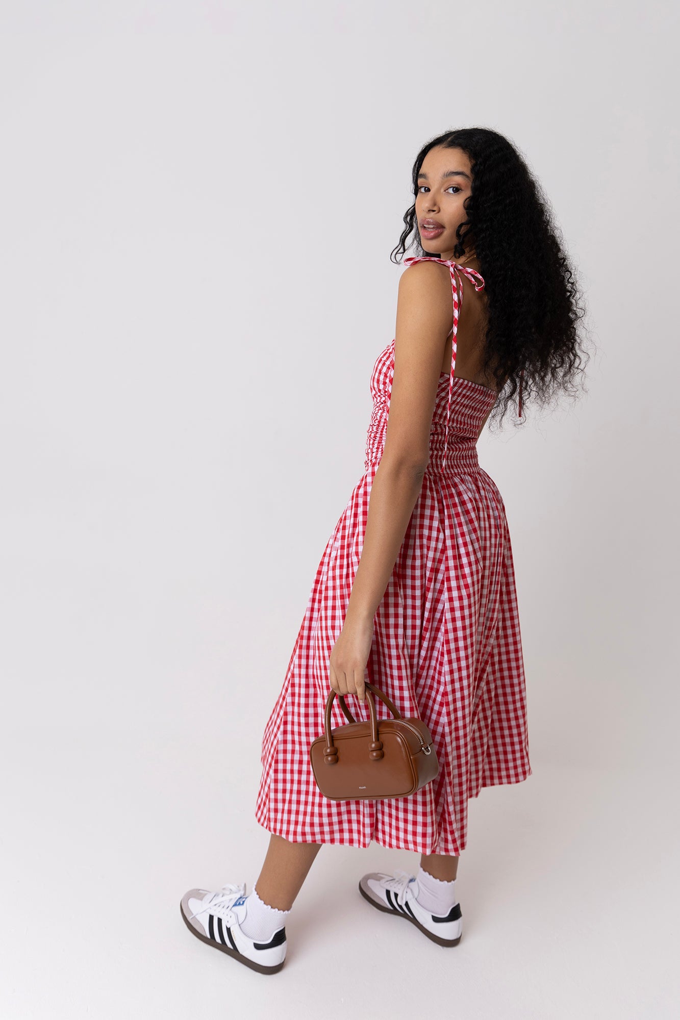 Alexa Red Gingham Puffball Dress