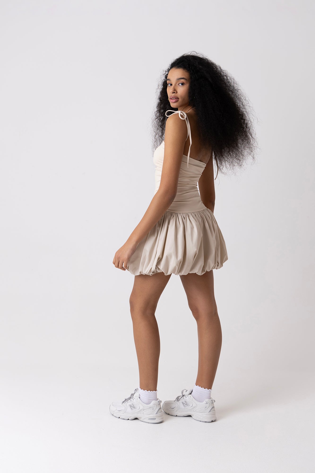 Alexa Pure Cotton Milk Puffball Ultra Mini Dress