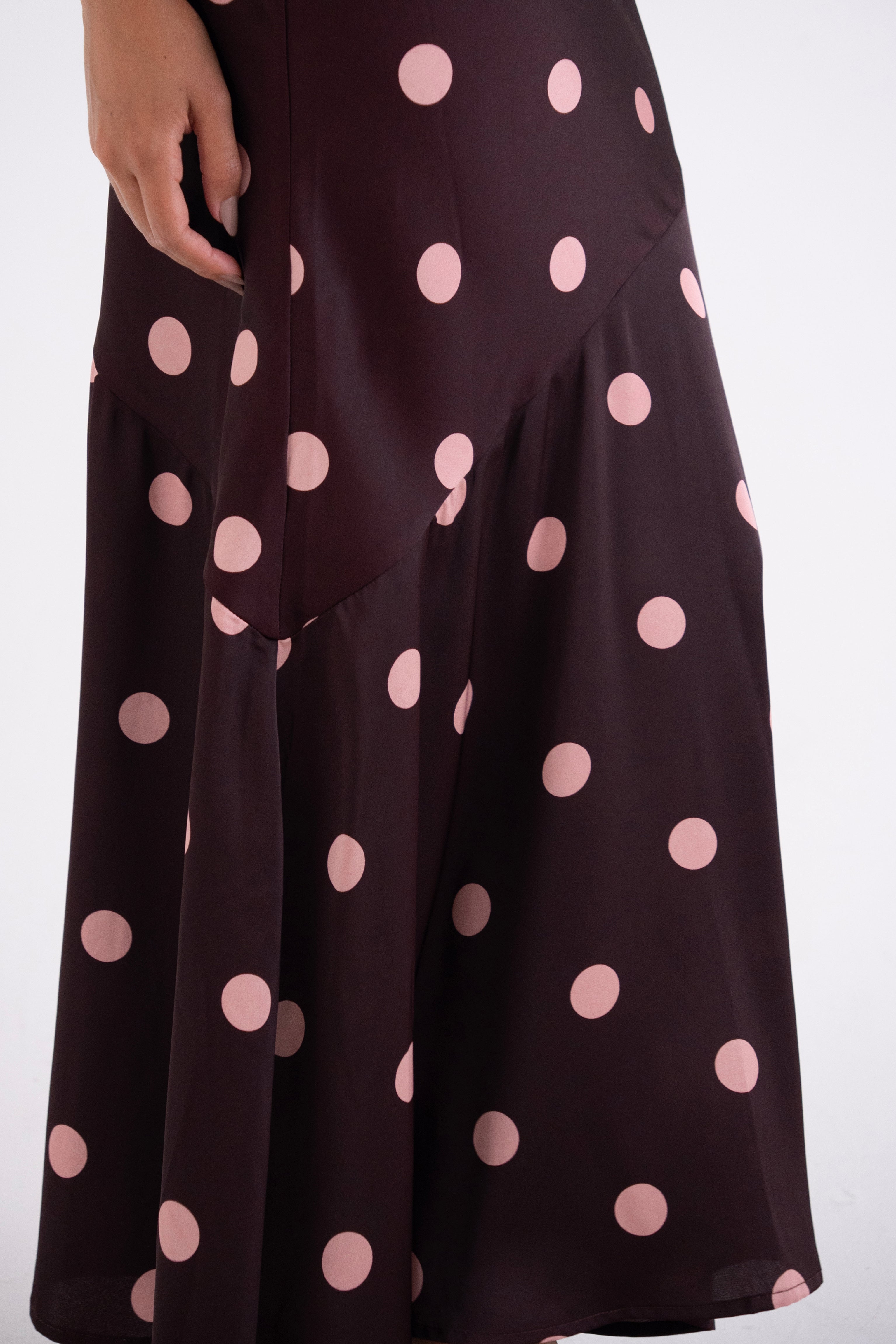 Baia Burgundy Polka Dot Halterneck Maxi Dress