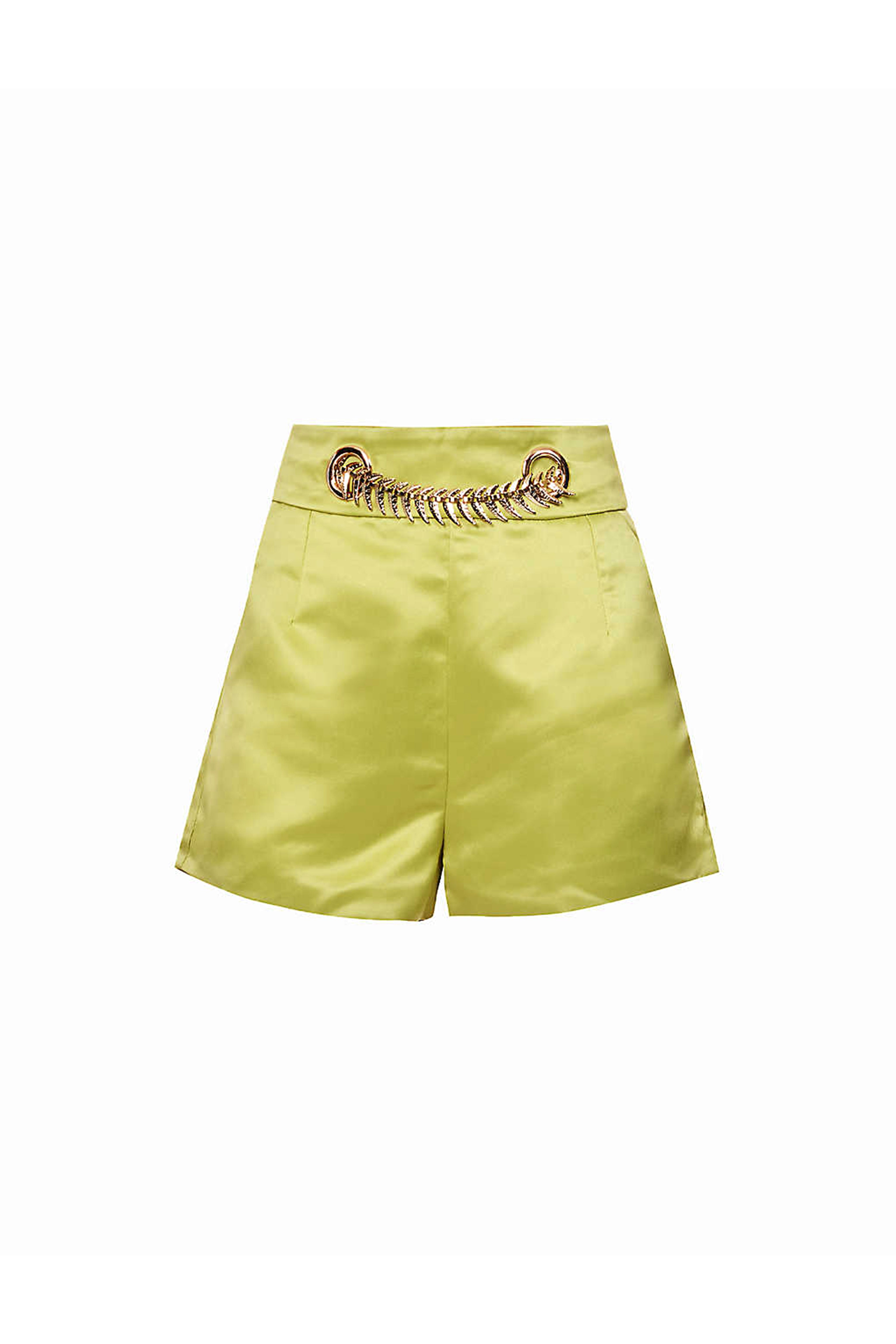 Bliss Green High Waisted Satin Shorts