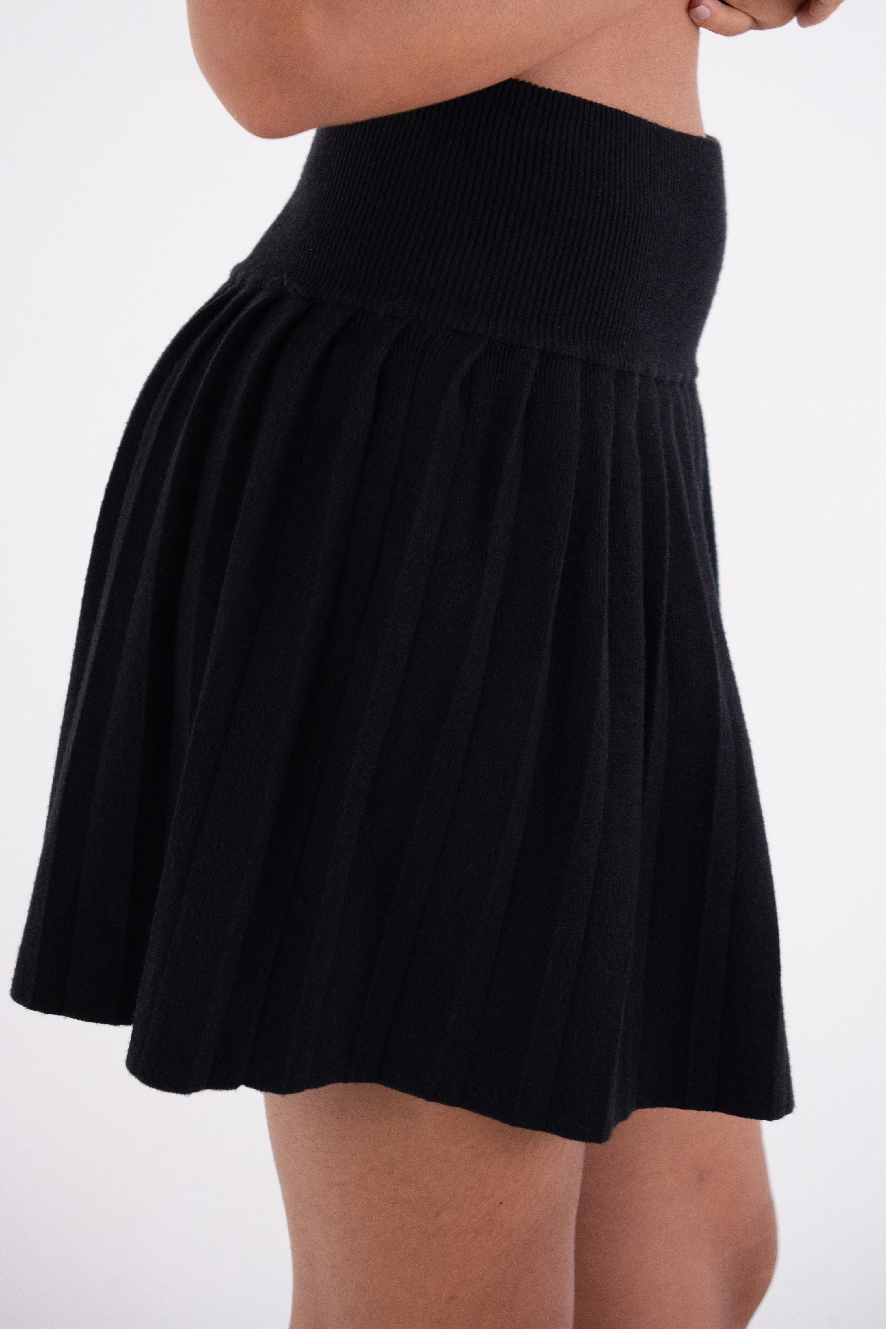 Clemmie Knit Pleated Mini Skirt