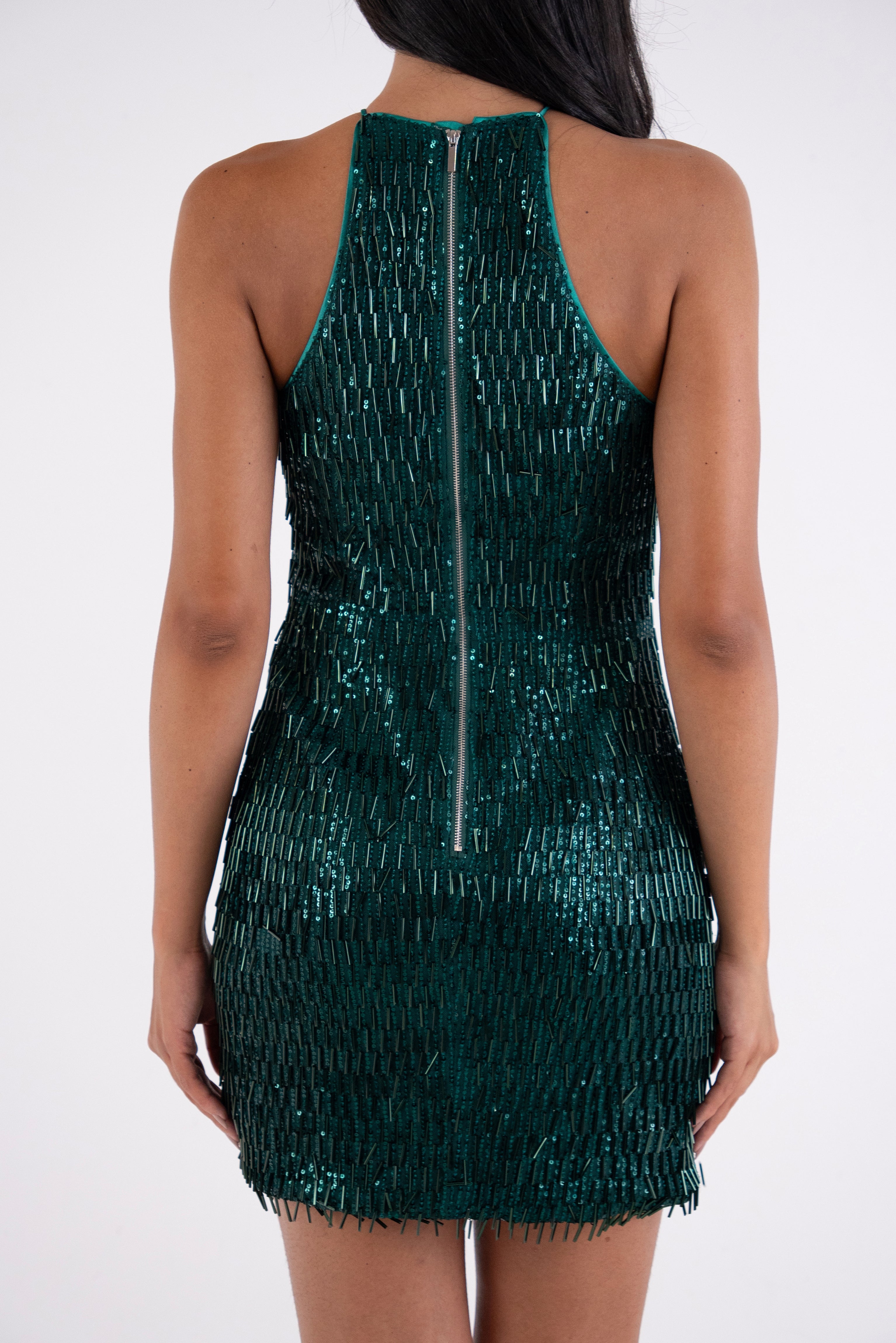 Foxy Green Sequin Mini Dress
