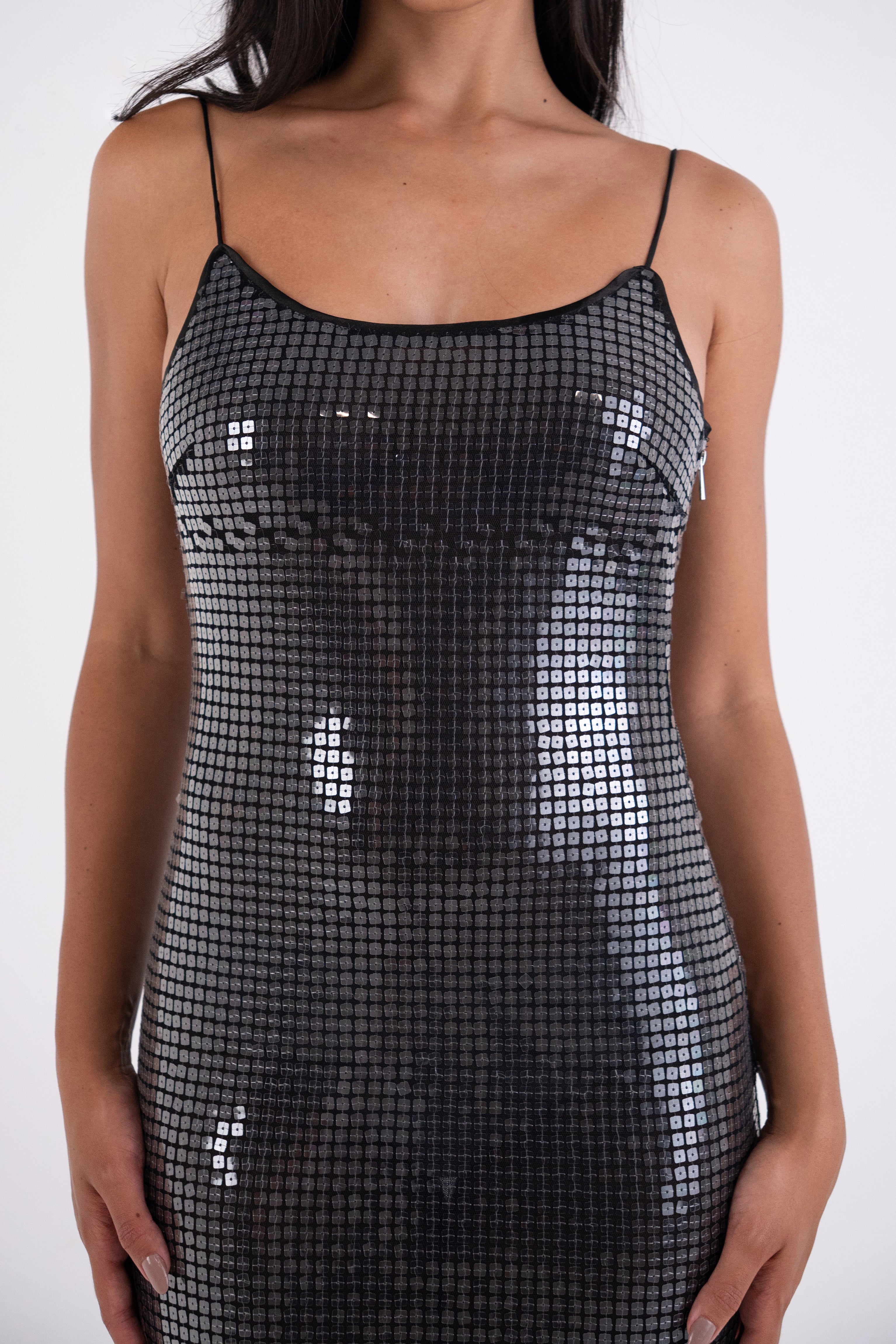 Patti Square Sequin Scoopback Maxi Dress