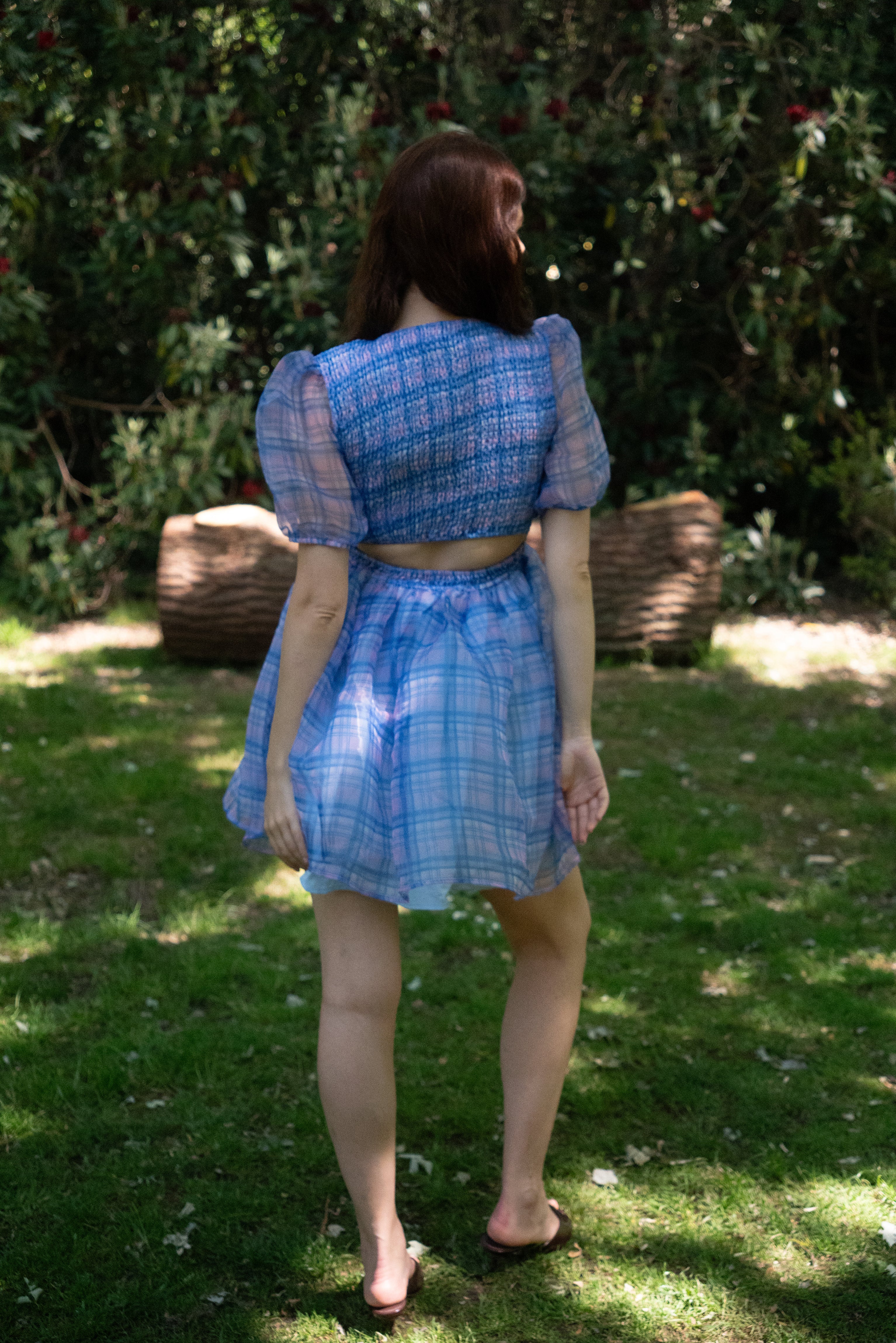 Purple Organza Mini Puffball Dress