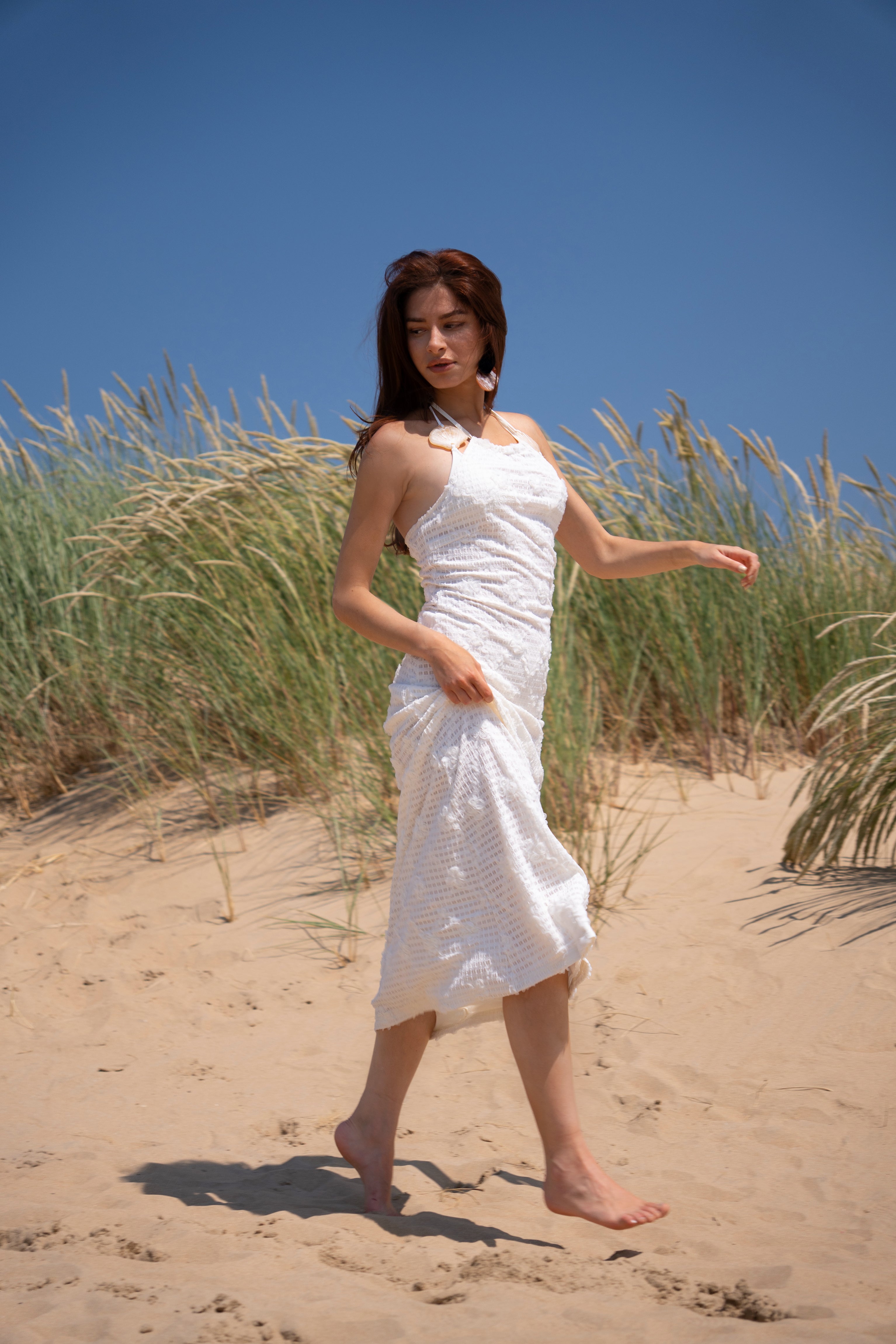 Cali Pure Cotton Cream Floral Crochet Maxi Dress