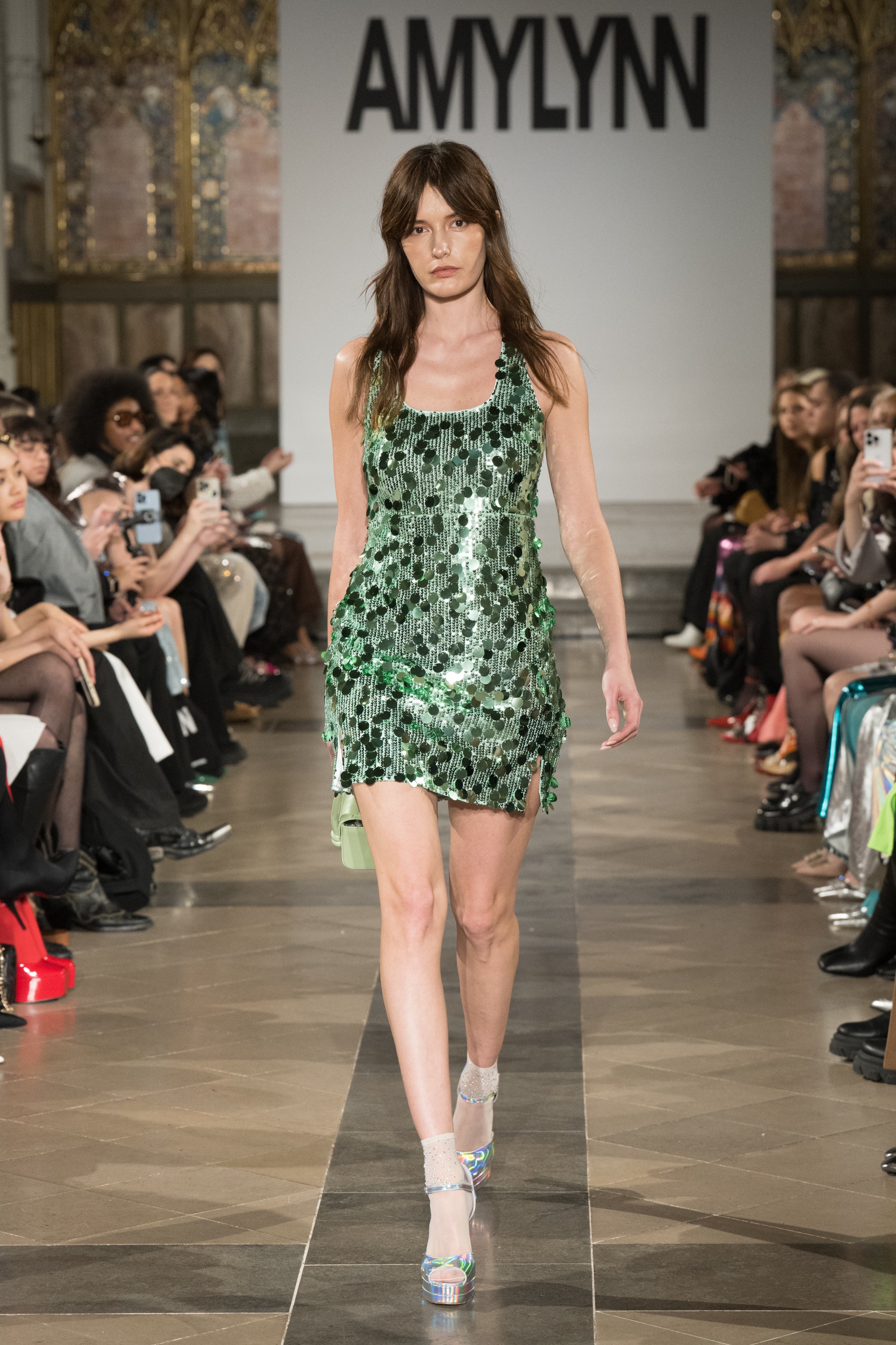 Oceane Green Disc Sequin Dress