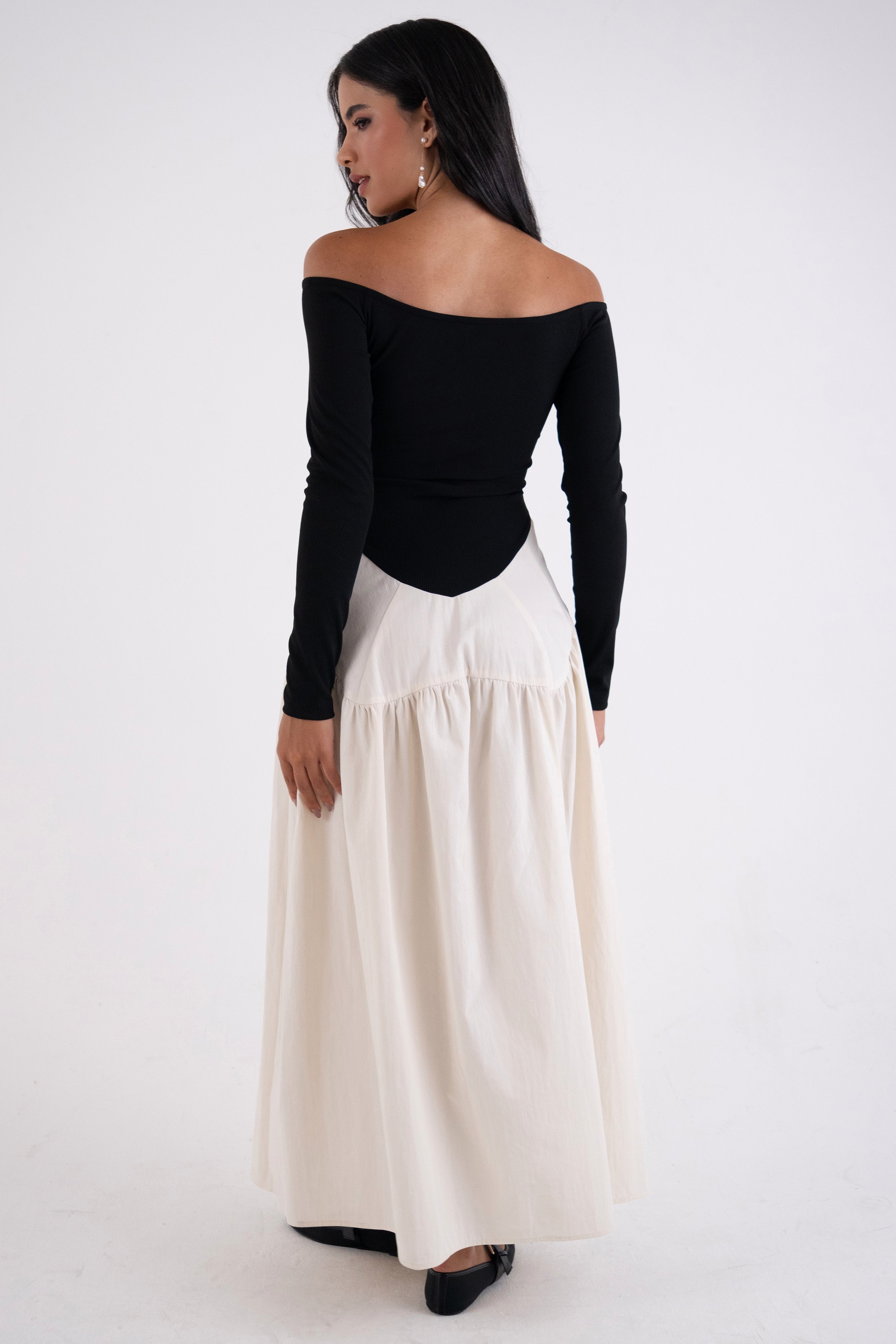 Nancy Rich Cotton Off-Shoulder Maxi Dress