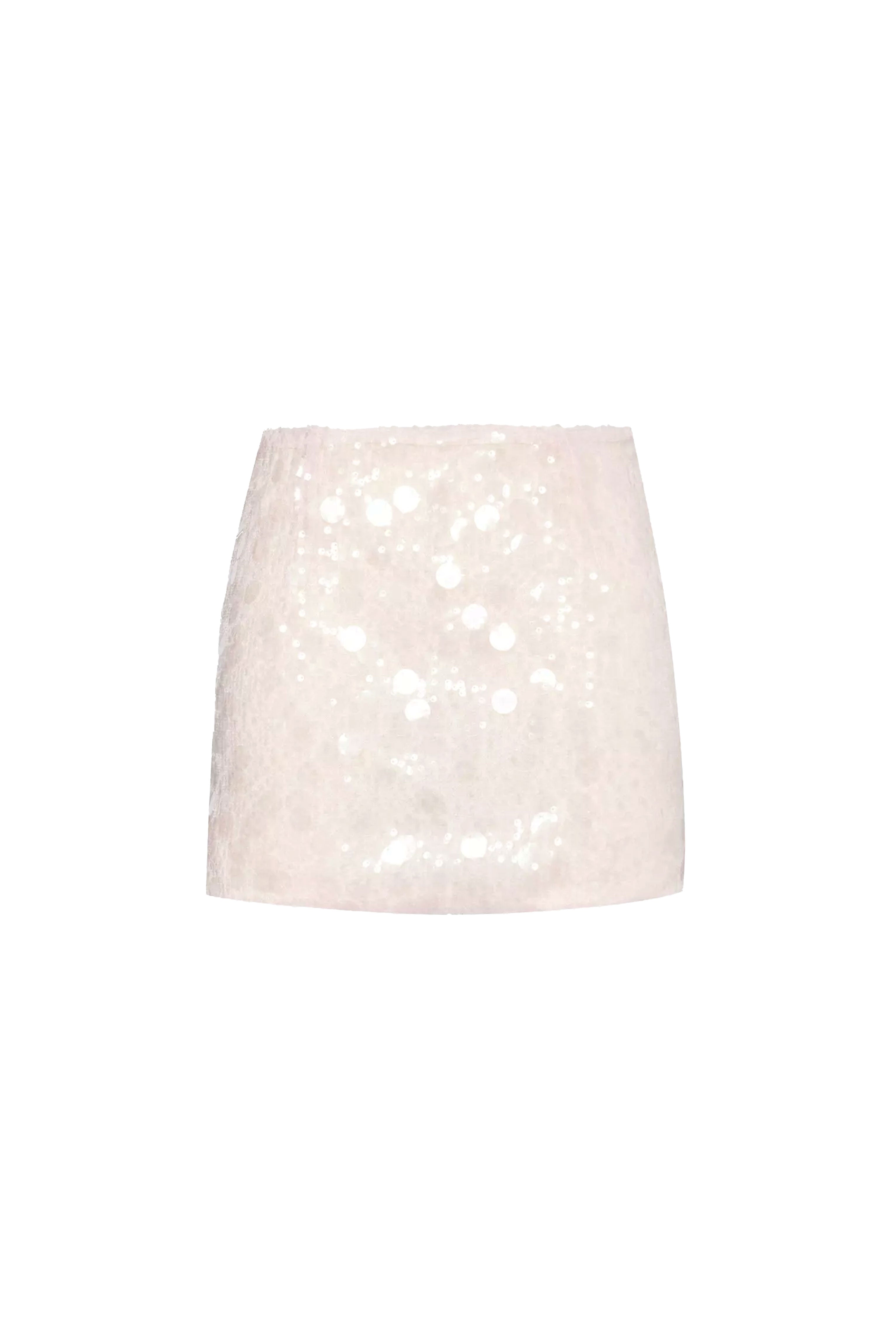 Oceane Ice Pink Disc Sequin Mini Skirt
