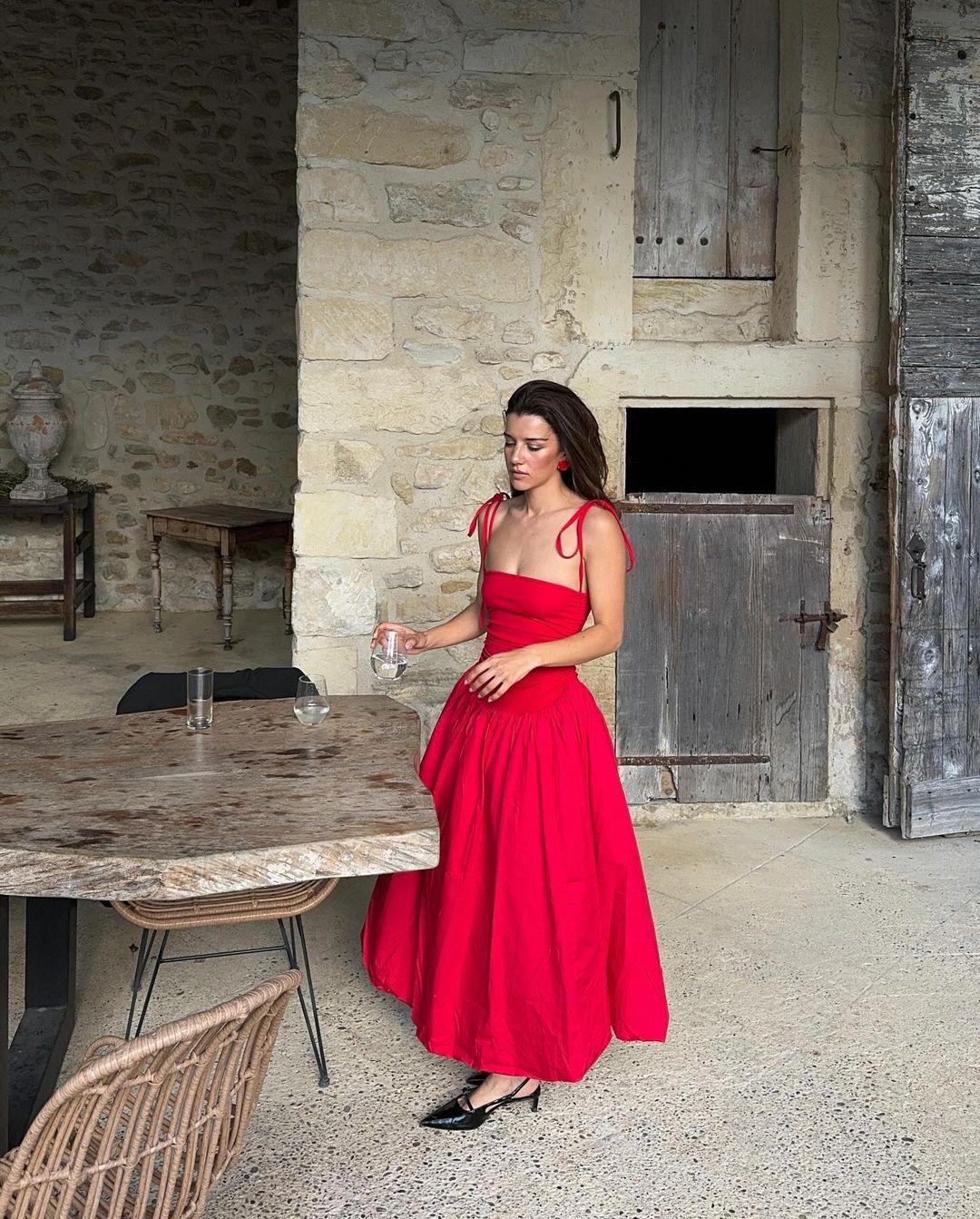 Alexa Cherry Red Puffball Dress