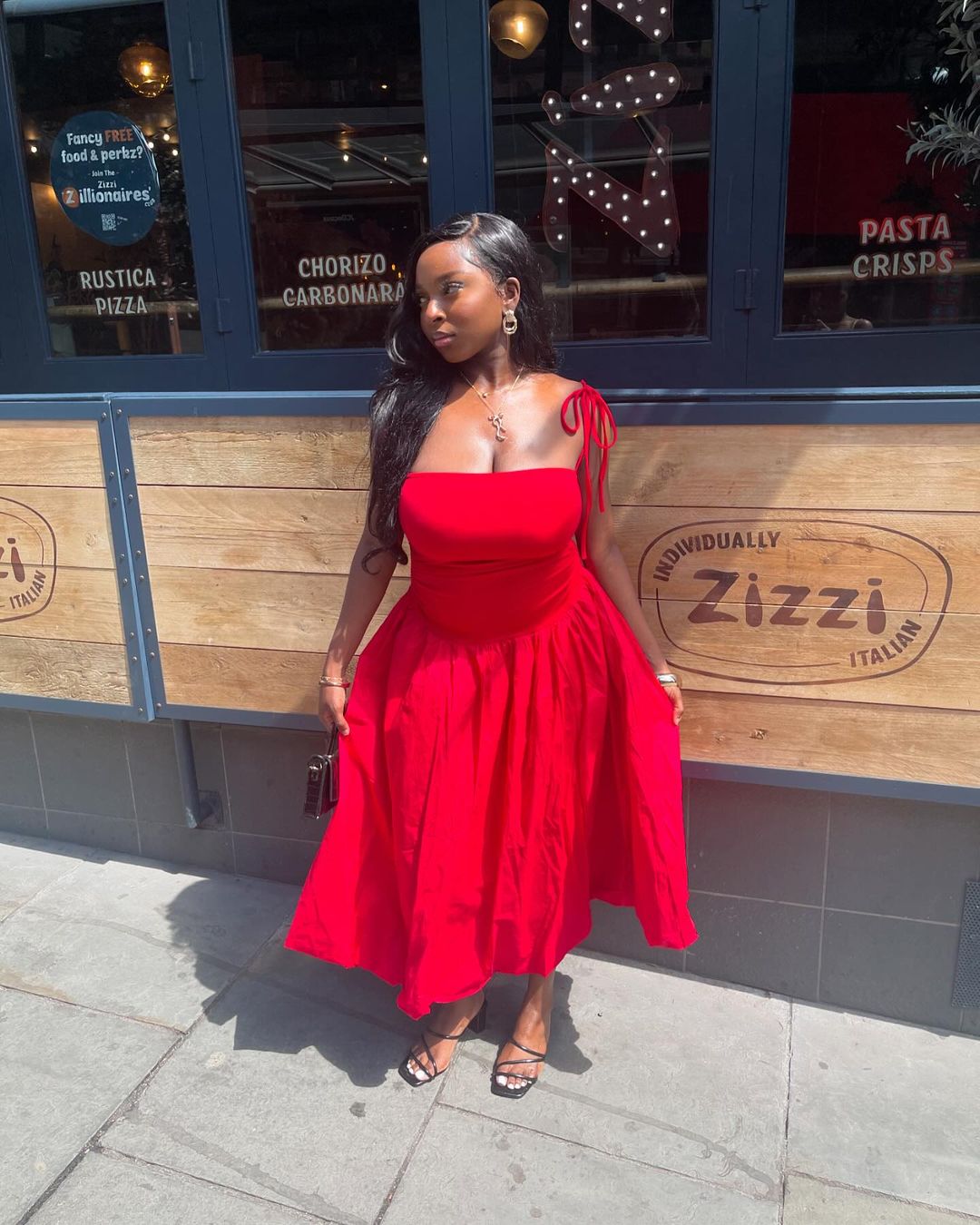 Alexa Cherry Red Puffball Dress