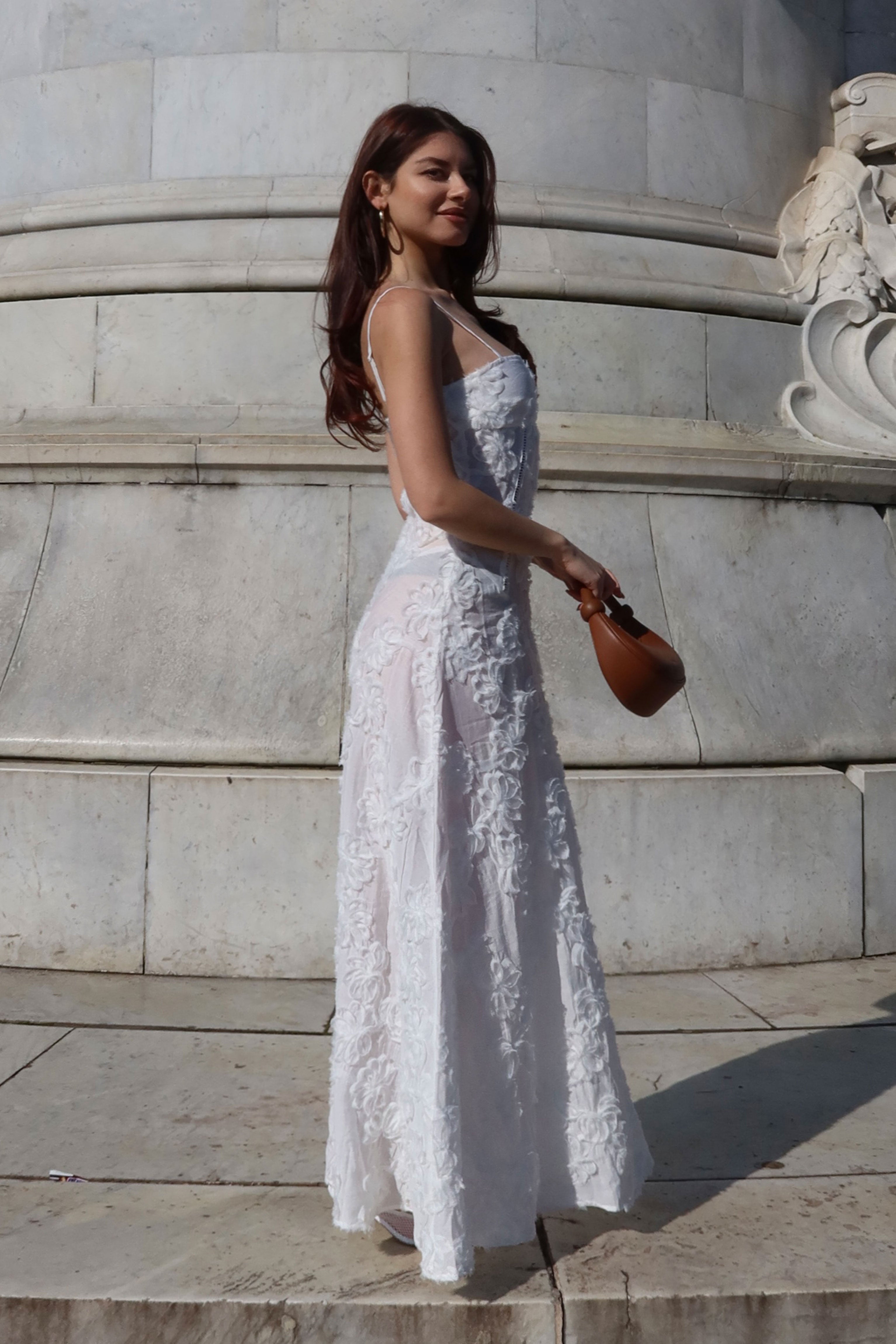 Sofia White Semi Sheer Maxi Dress