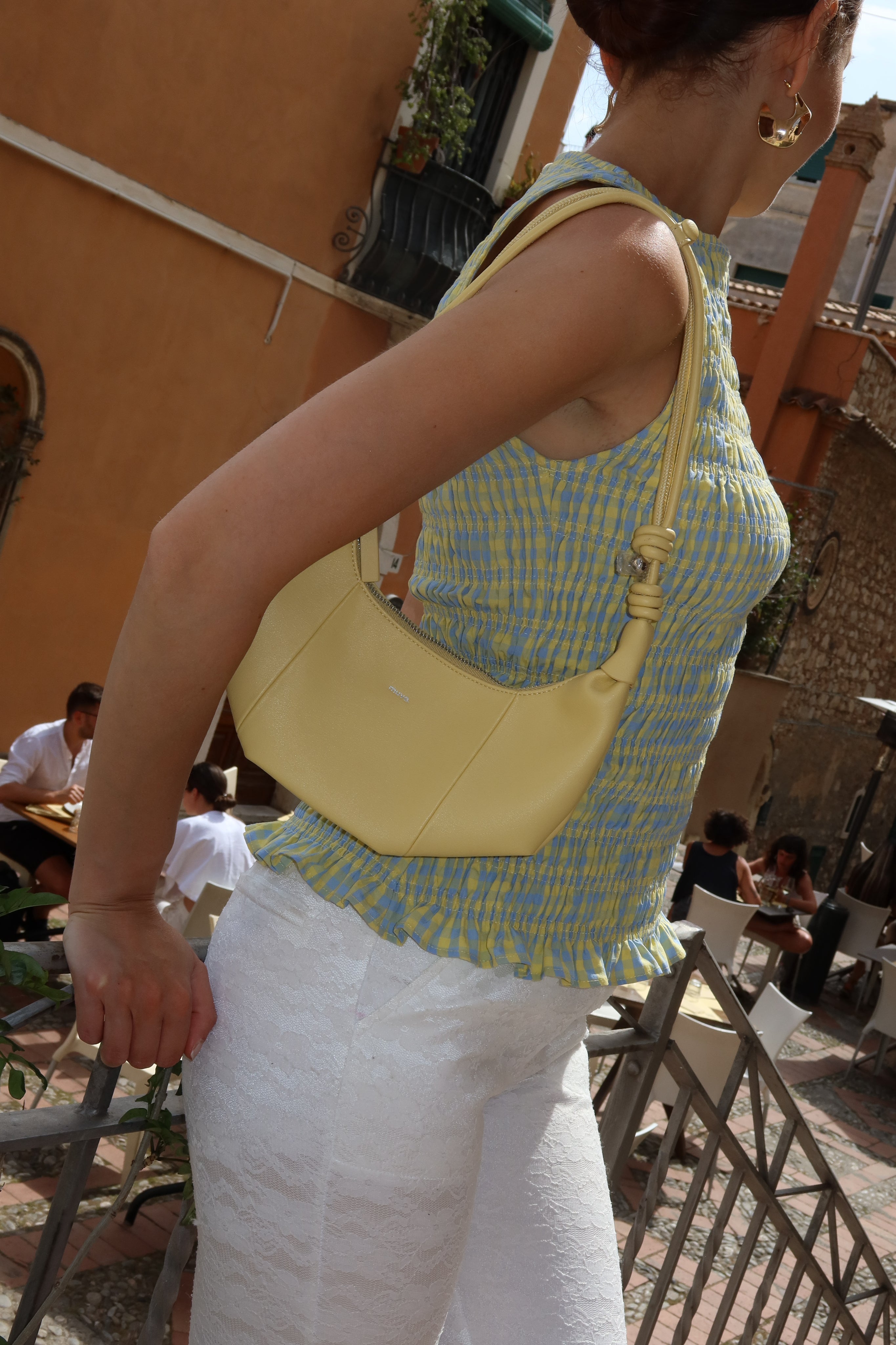 Lille Yellow Leather Underarm Bag
