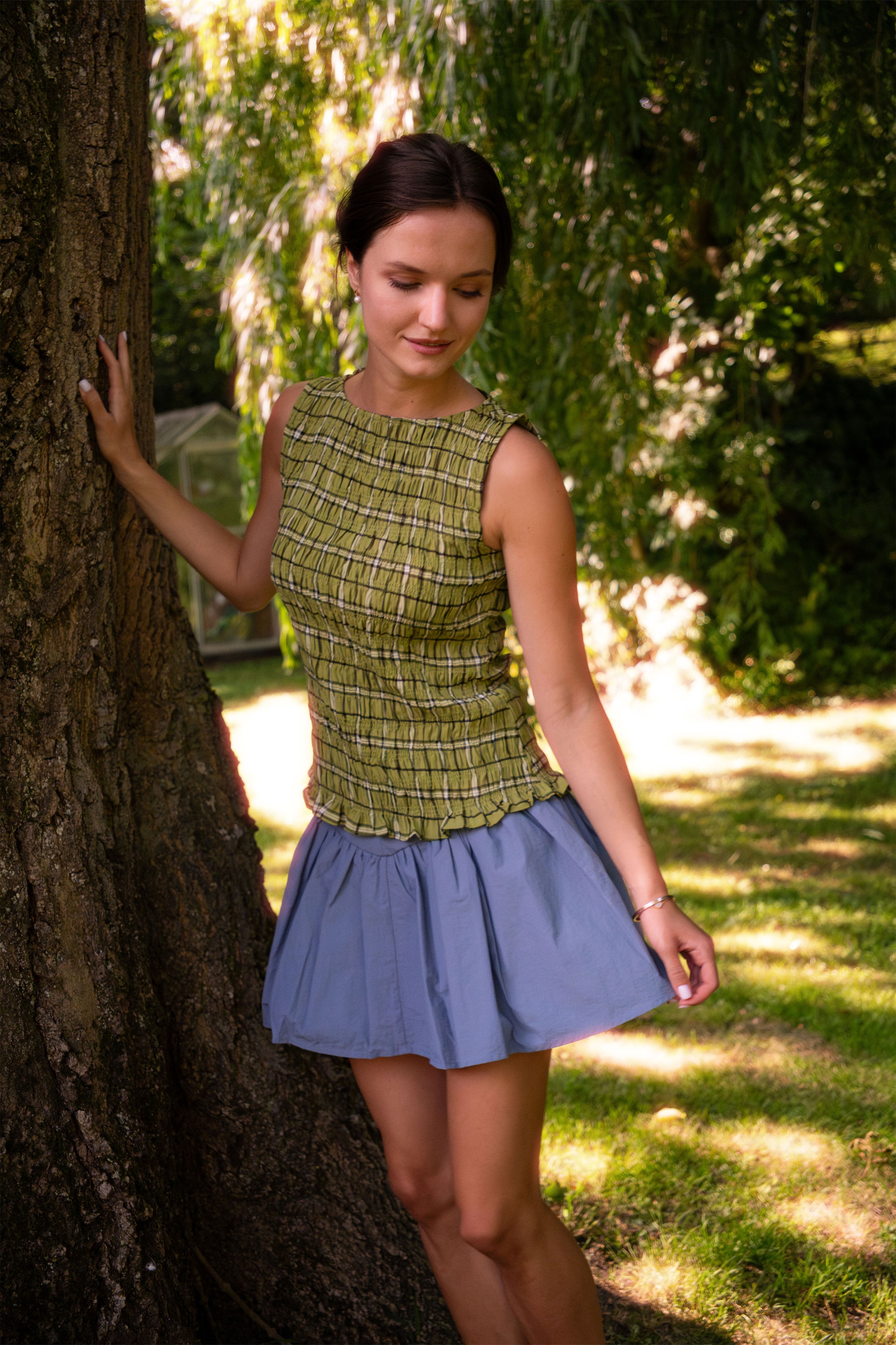 Frida Cornflower Blue Frill Mini Skirt