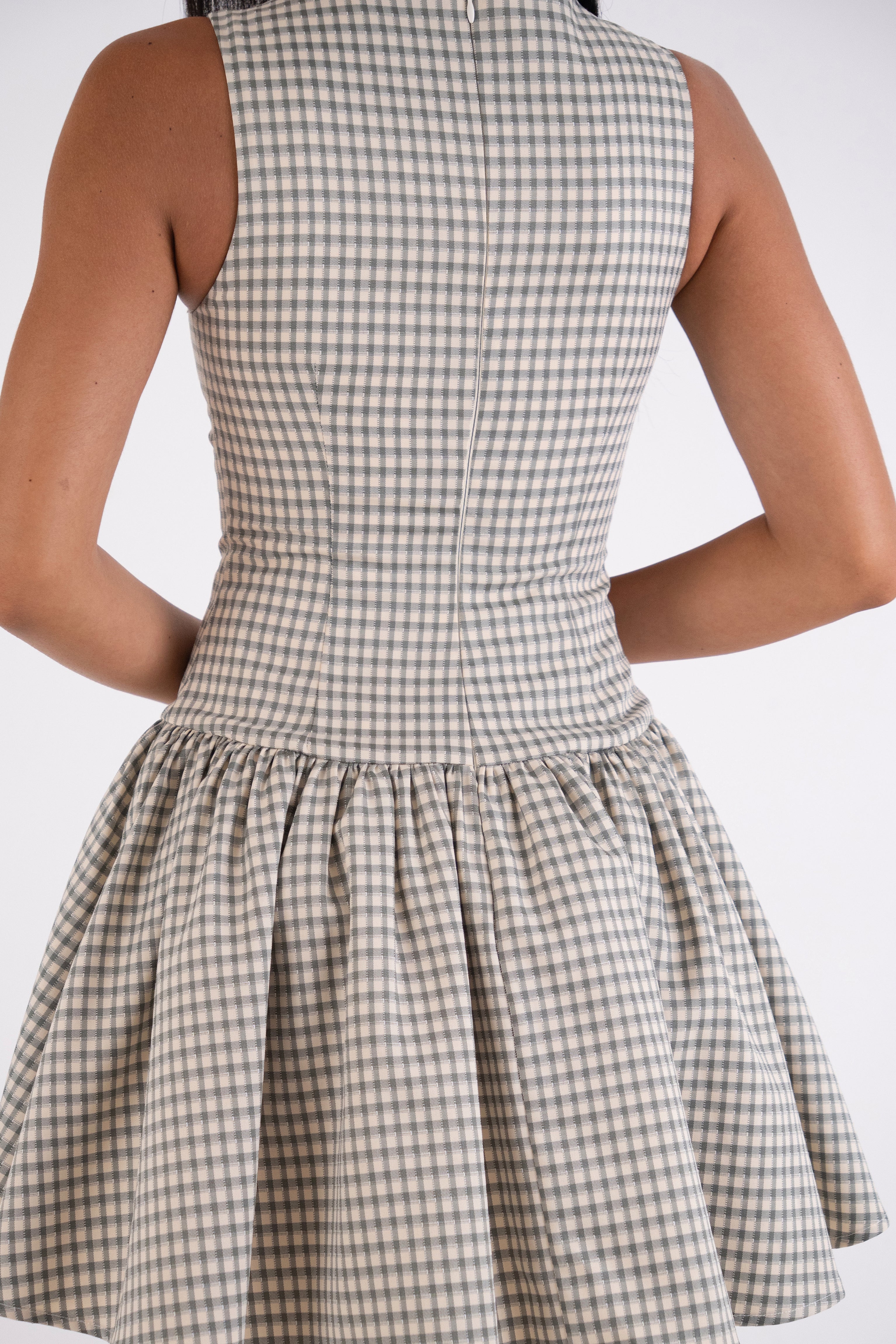 Twiggy Pure Cotton Gingham Check Mini Dress