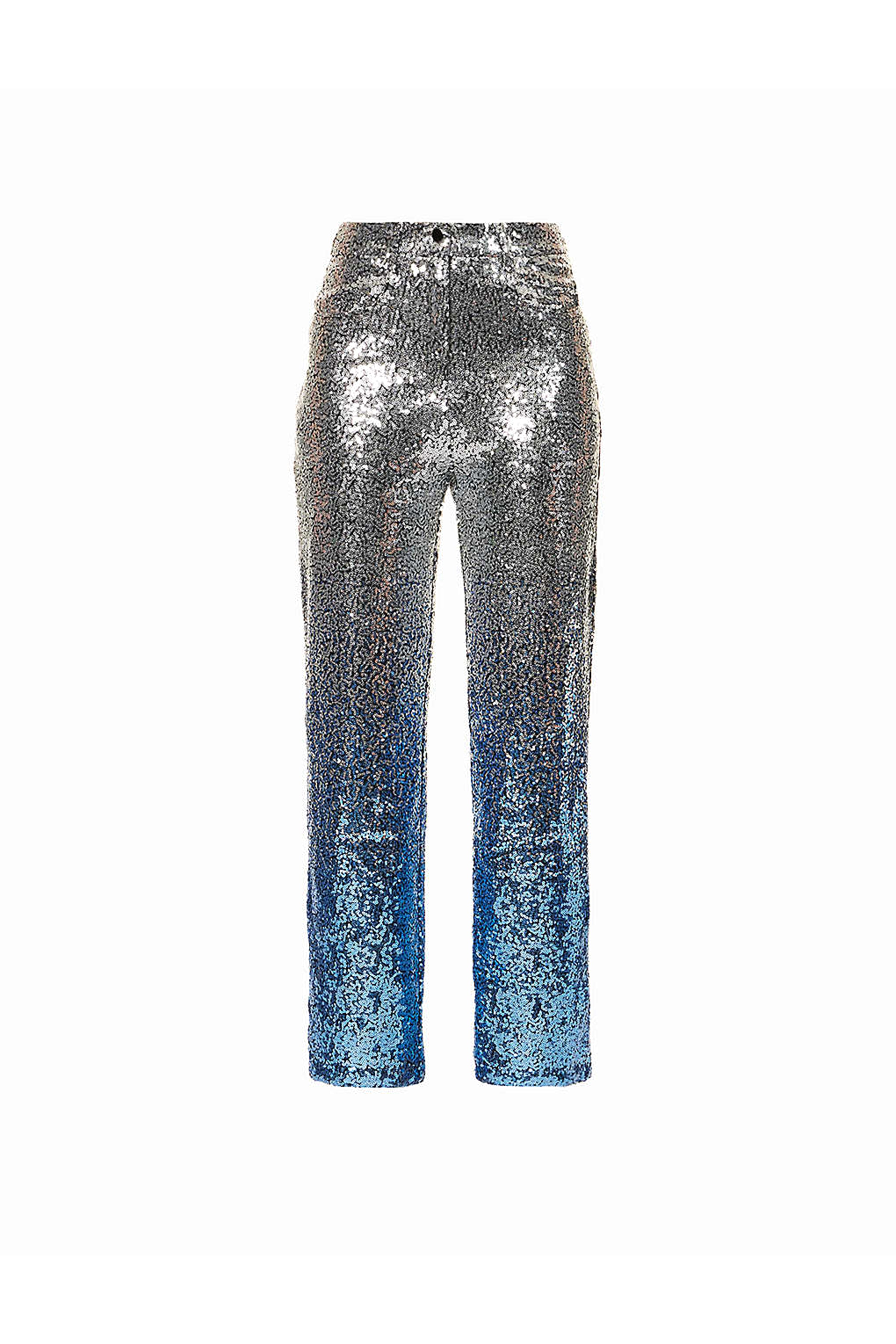 Dua Ombre High Waisted Party Sparkly Sequin Wide Leg Trousers