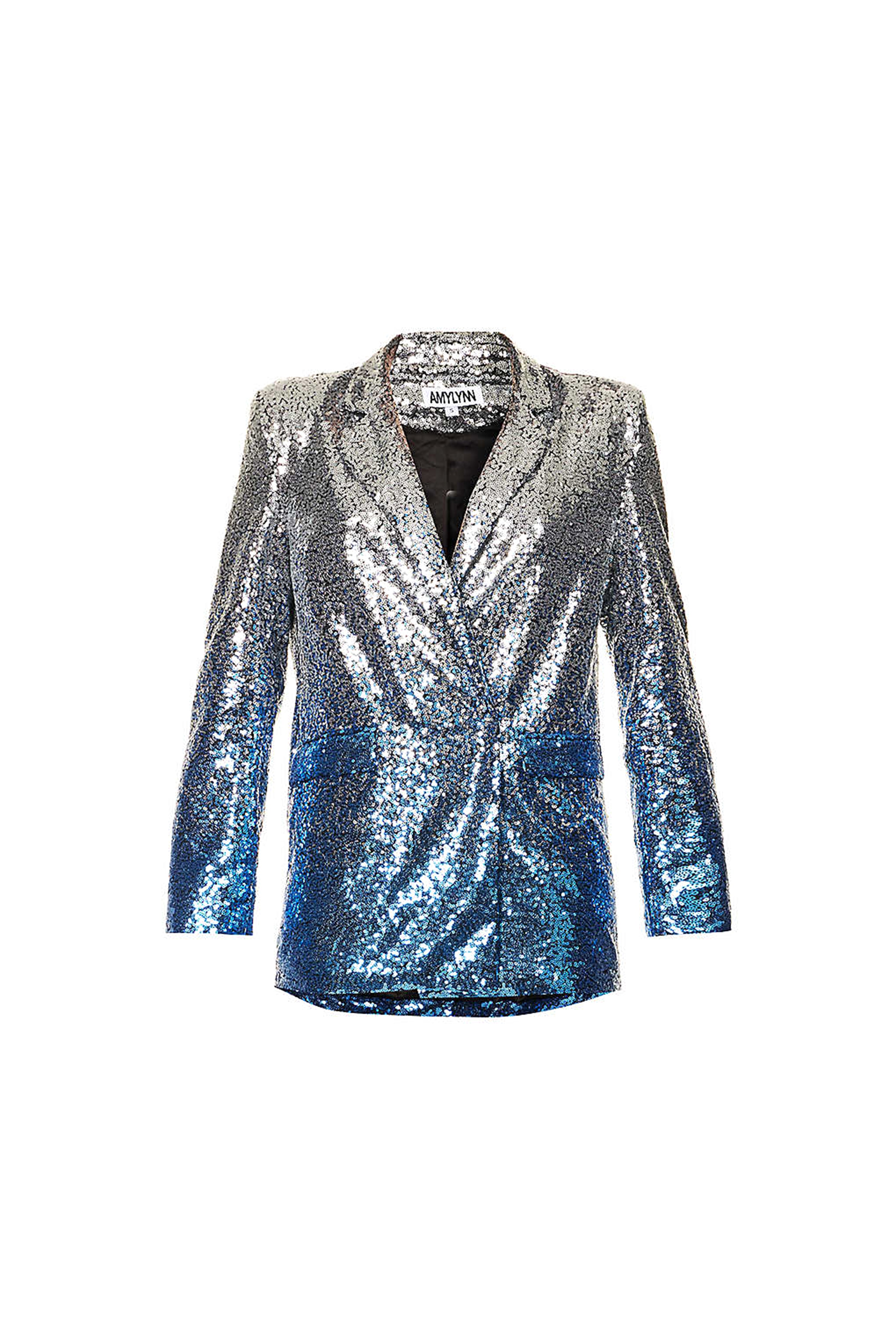 Dua Ombre Long Sleeve Single Button Party Sequin Blazer