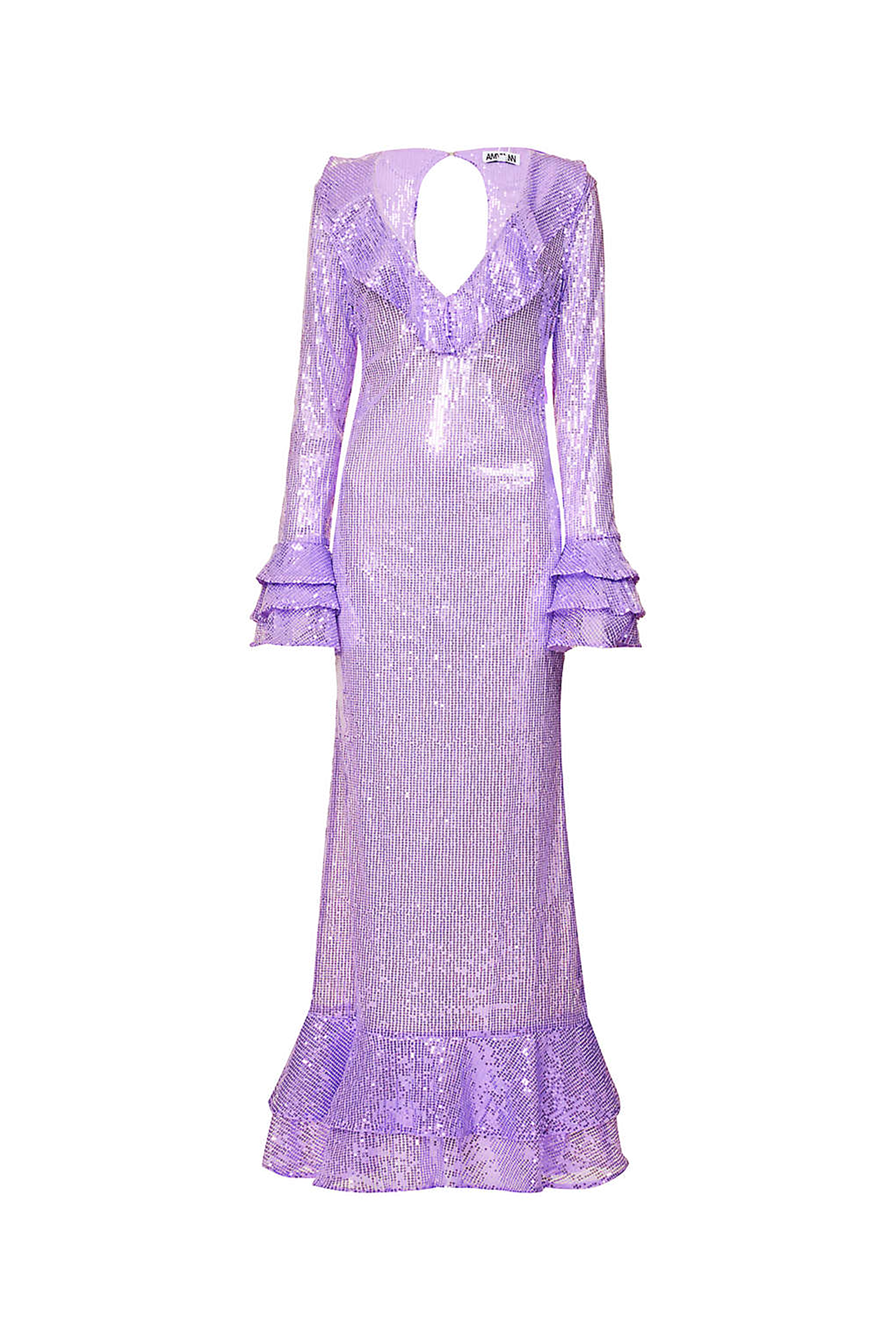 Alessandra Purple Sheer Sequin Maxi Dress