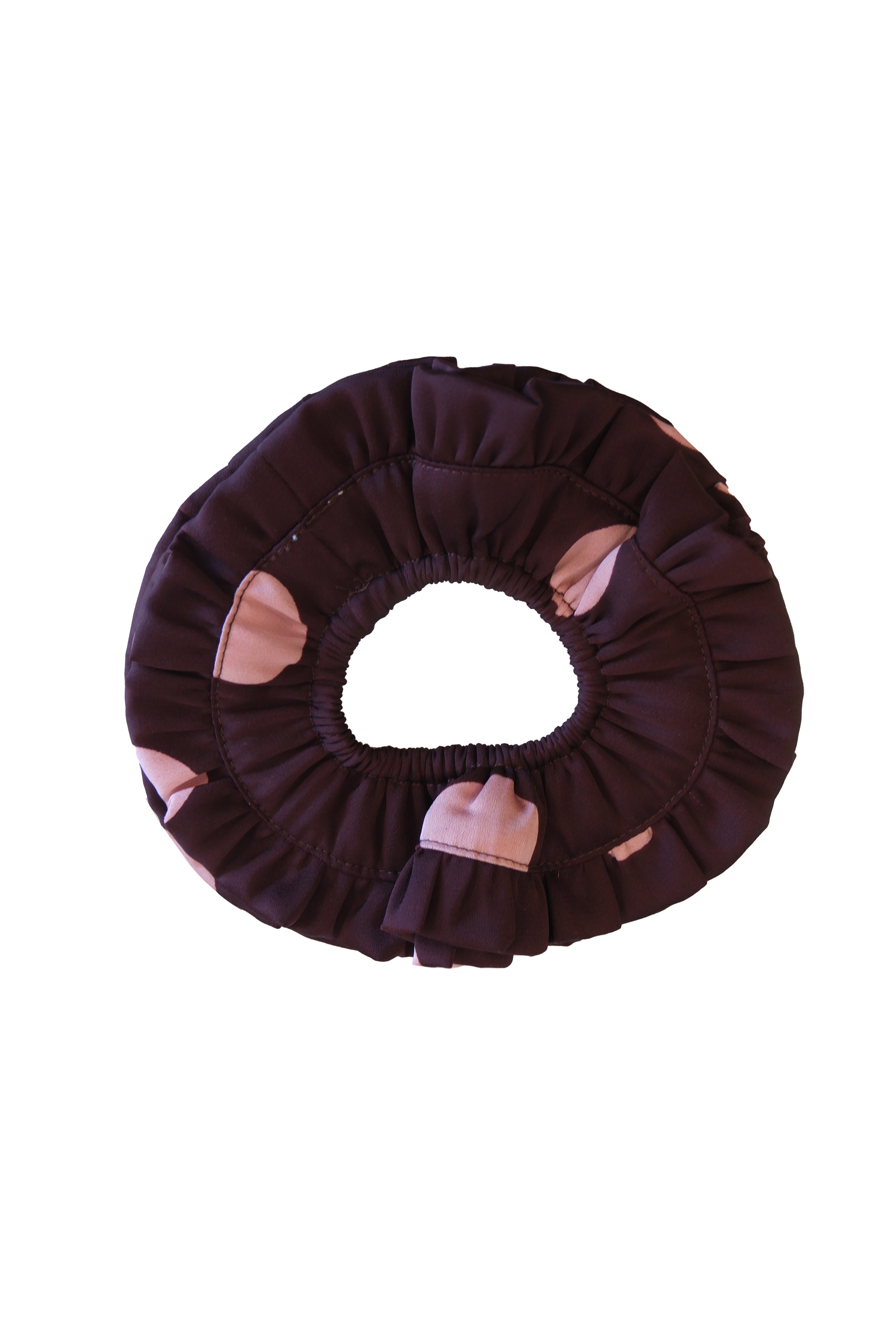 Mable Scrunchie Headband - Burgundy & Pink