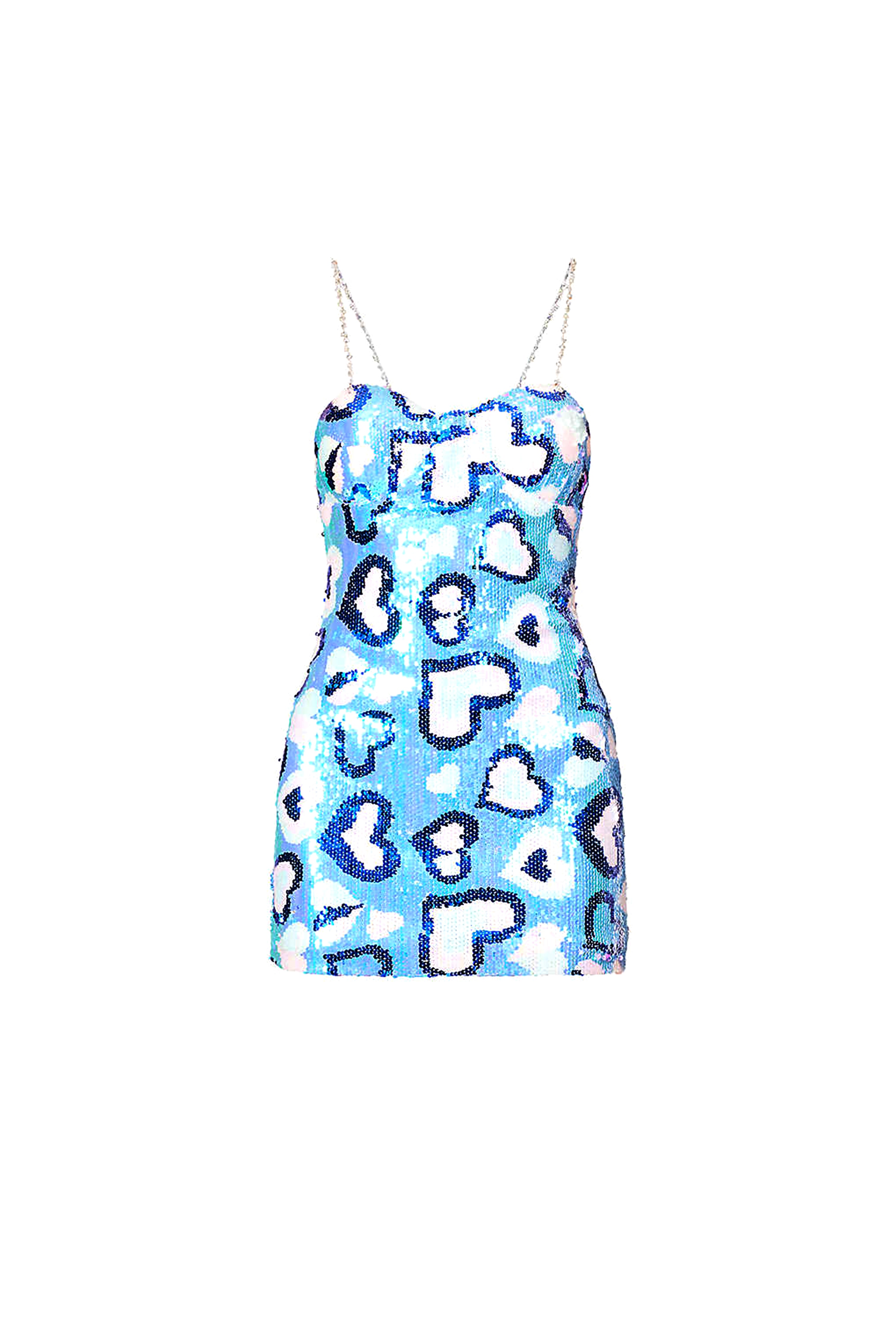 Hart Blue Print Sequin Dress