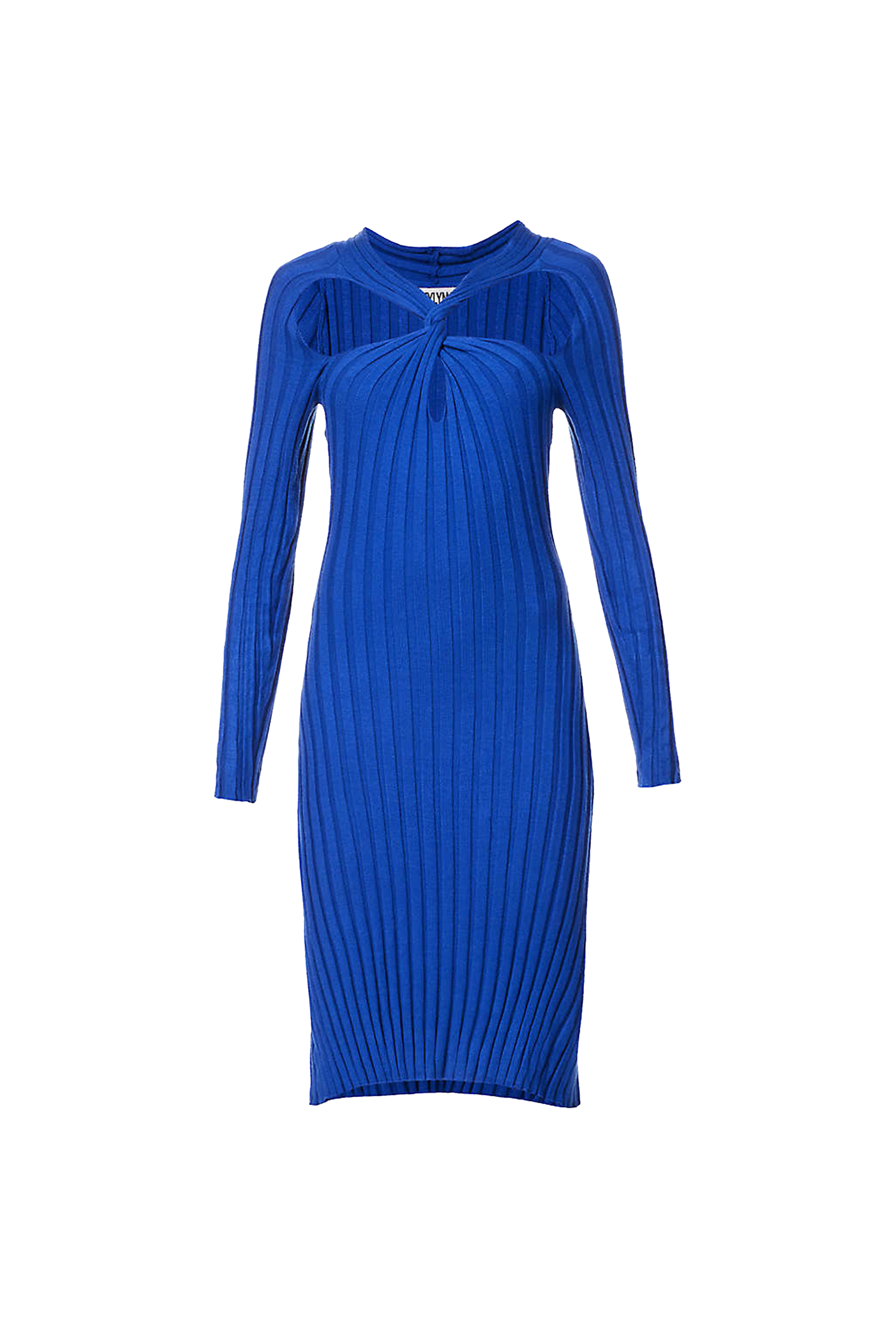Juliette Blue Twist Front Ribbed Knitted Dress | AmyLynn