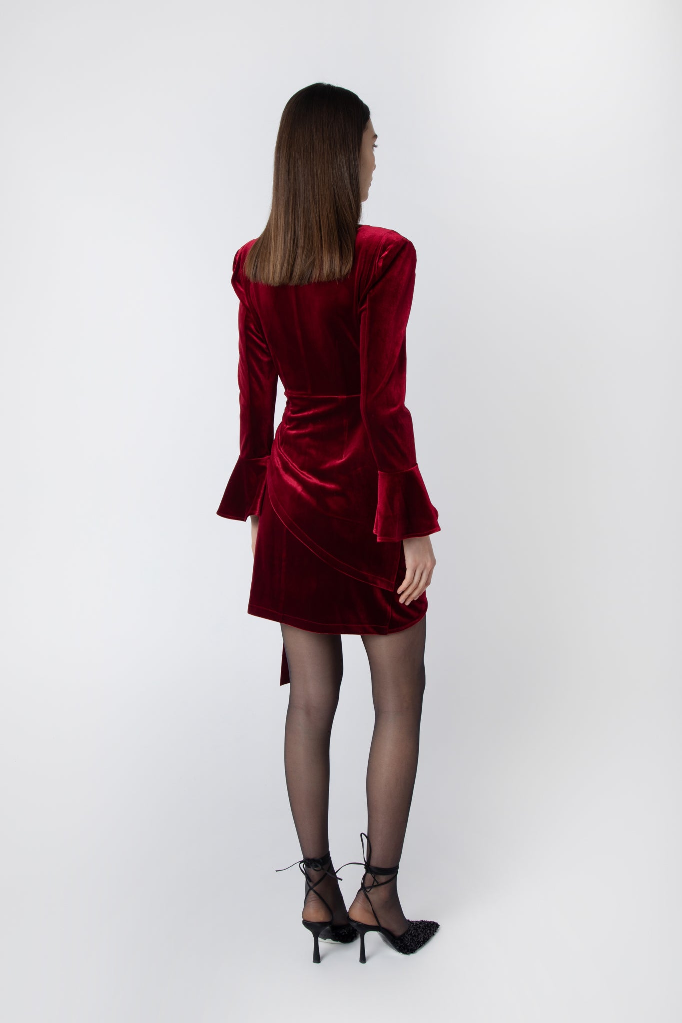 Kendall Burgundy Velvet Wrap Dress