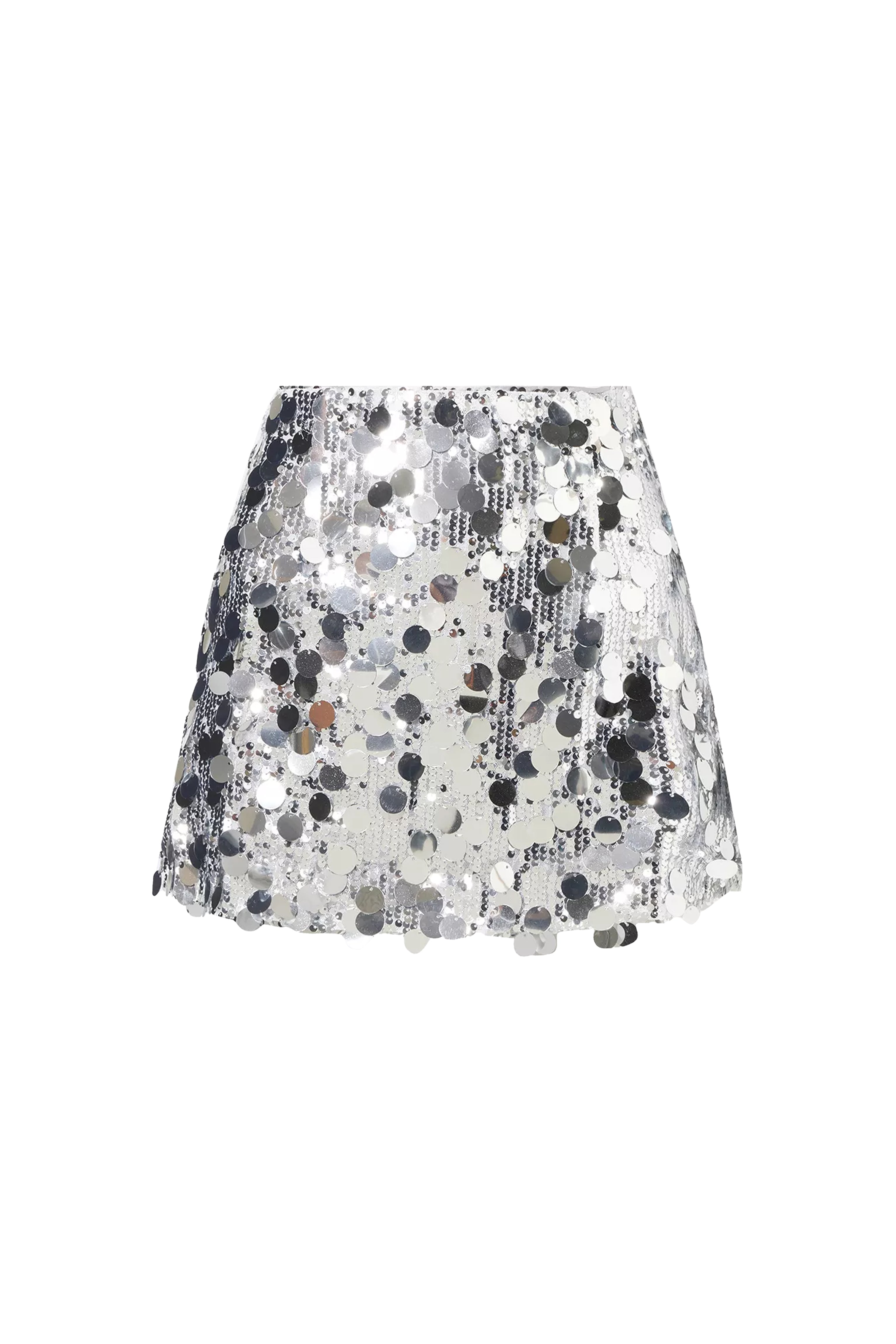 Oceane Silver Disc Mini Skirt