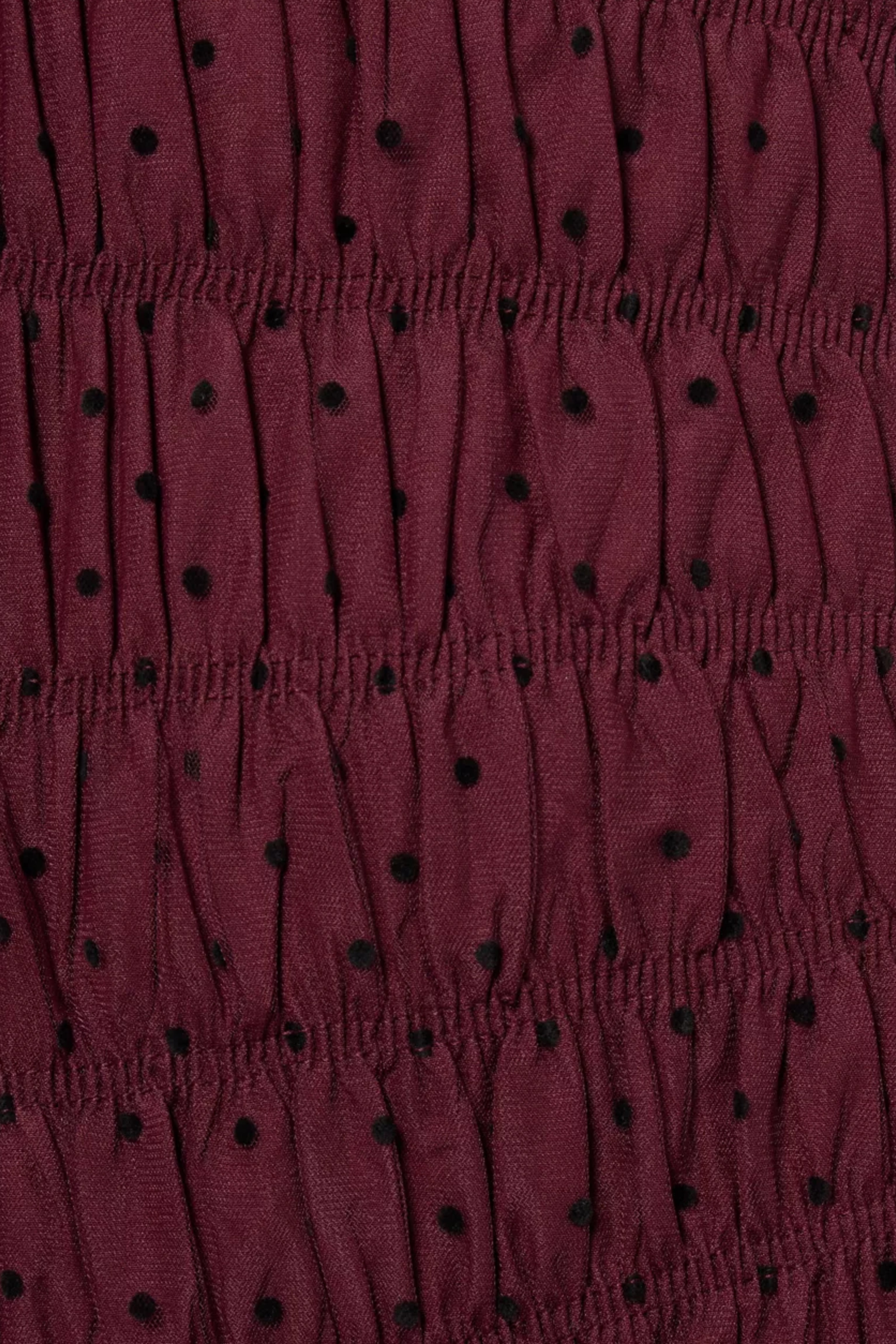 Beatrix Smocked Plum Polka Dot Midi Dress