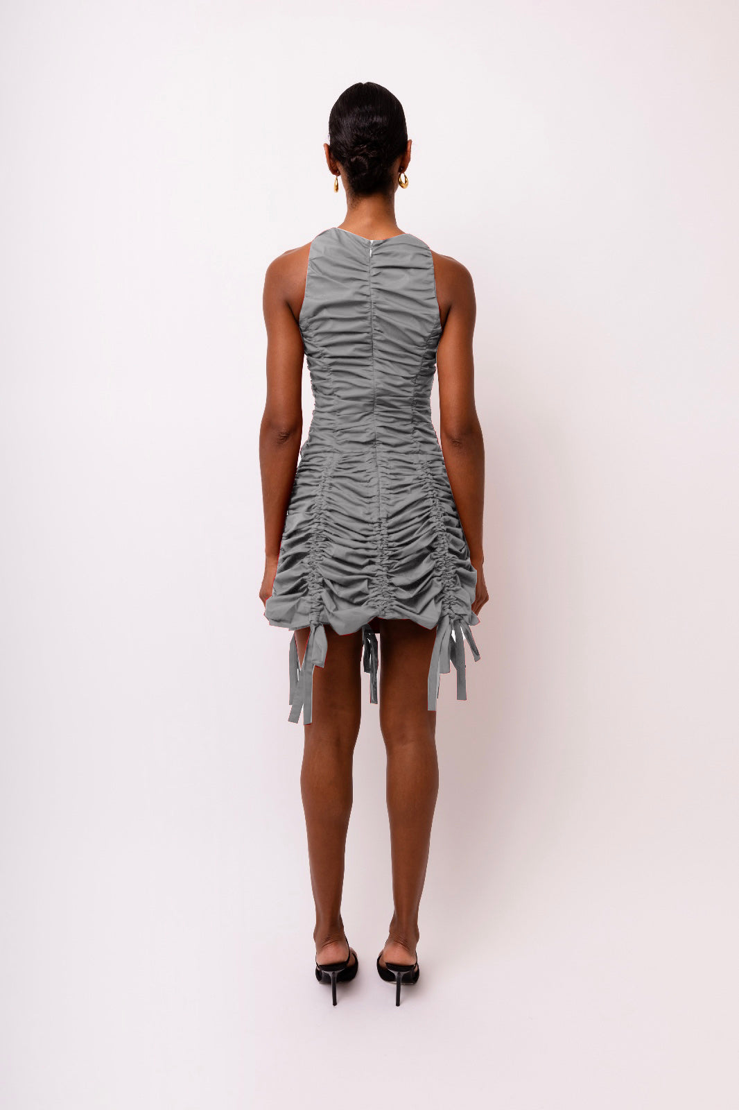 Erin Grey Ruche Mini Dress
