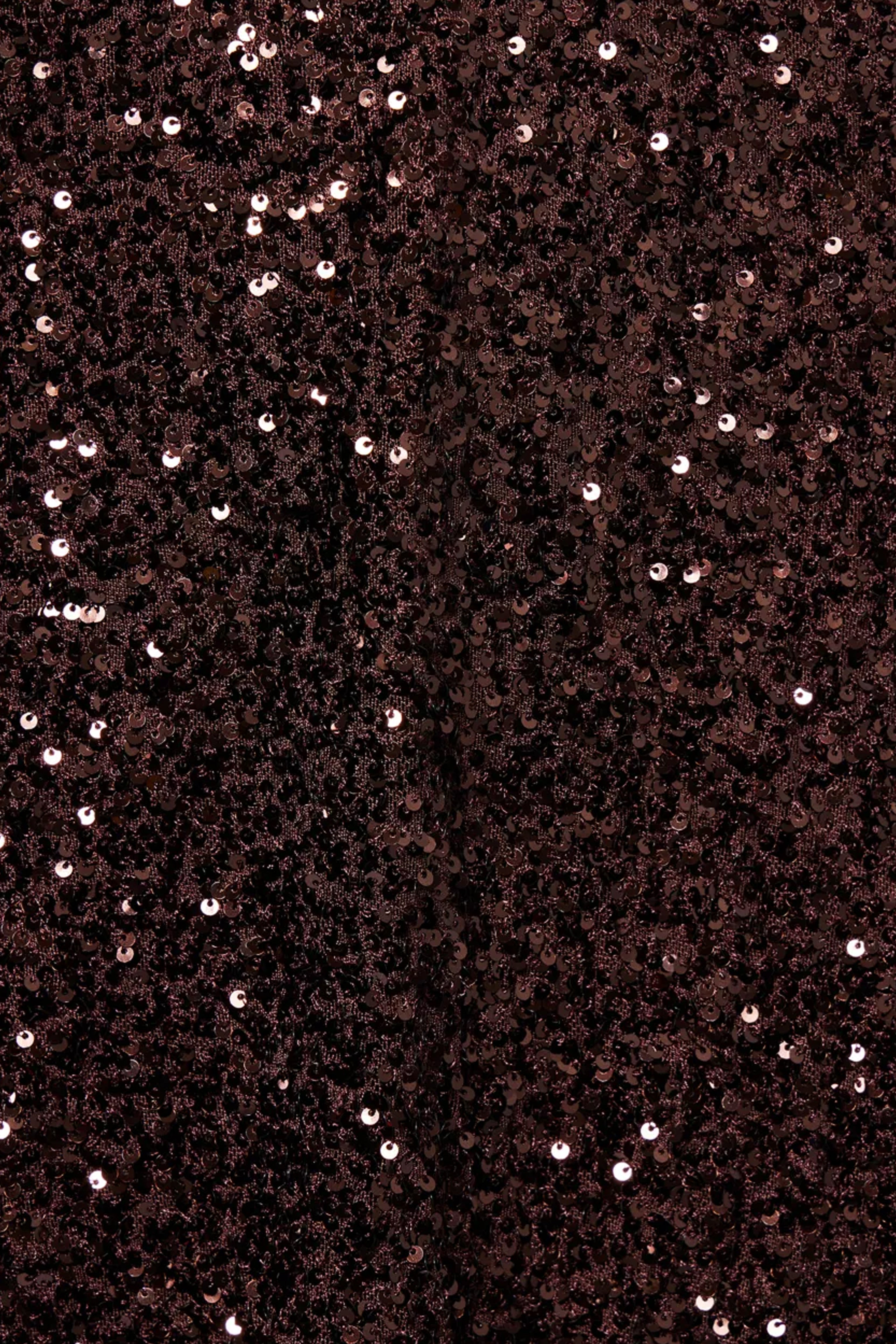 Diana Premium Brown Sequin Dress with Bow Tie