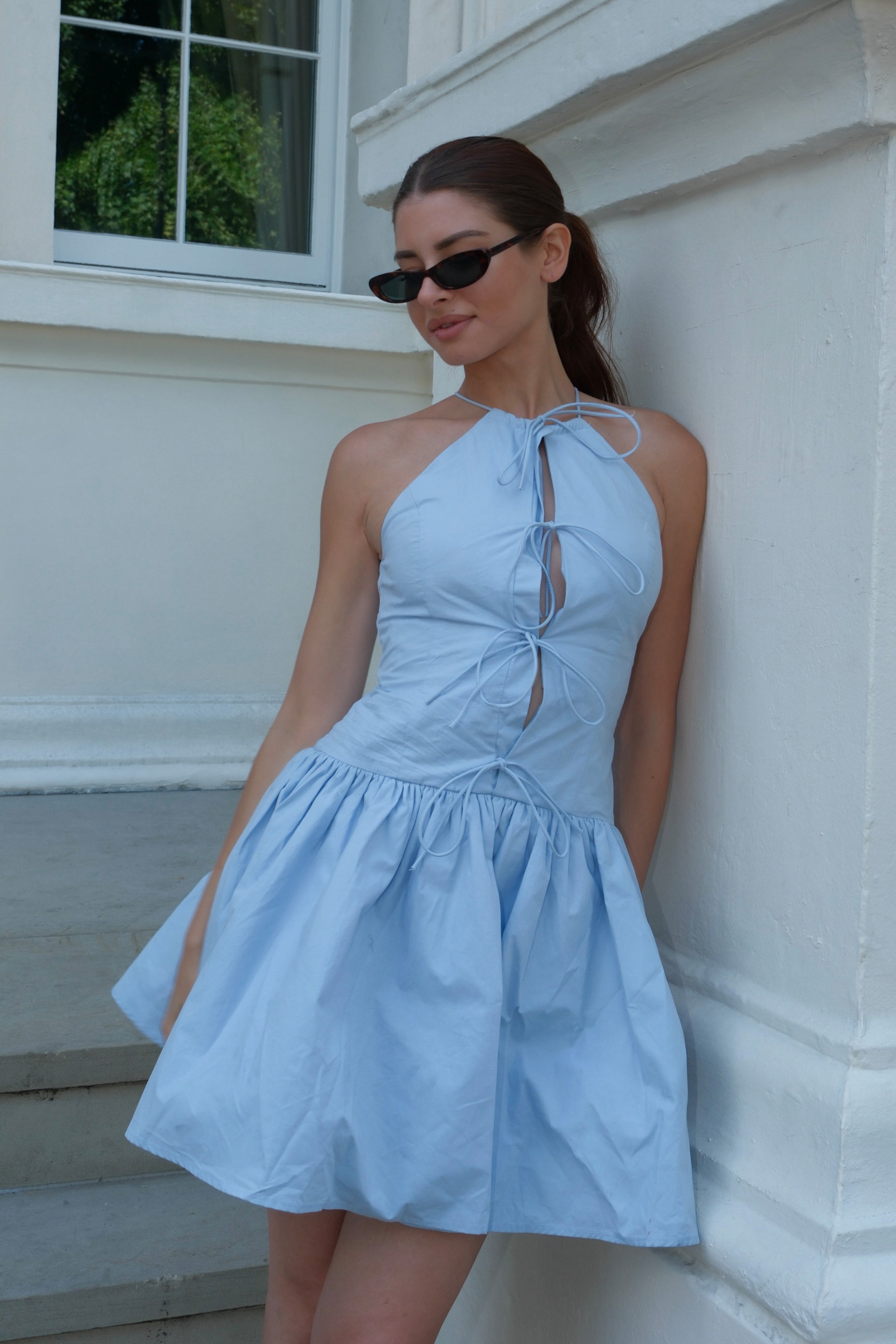 Raffaella Pure Cotton Blue Skater Dress