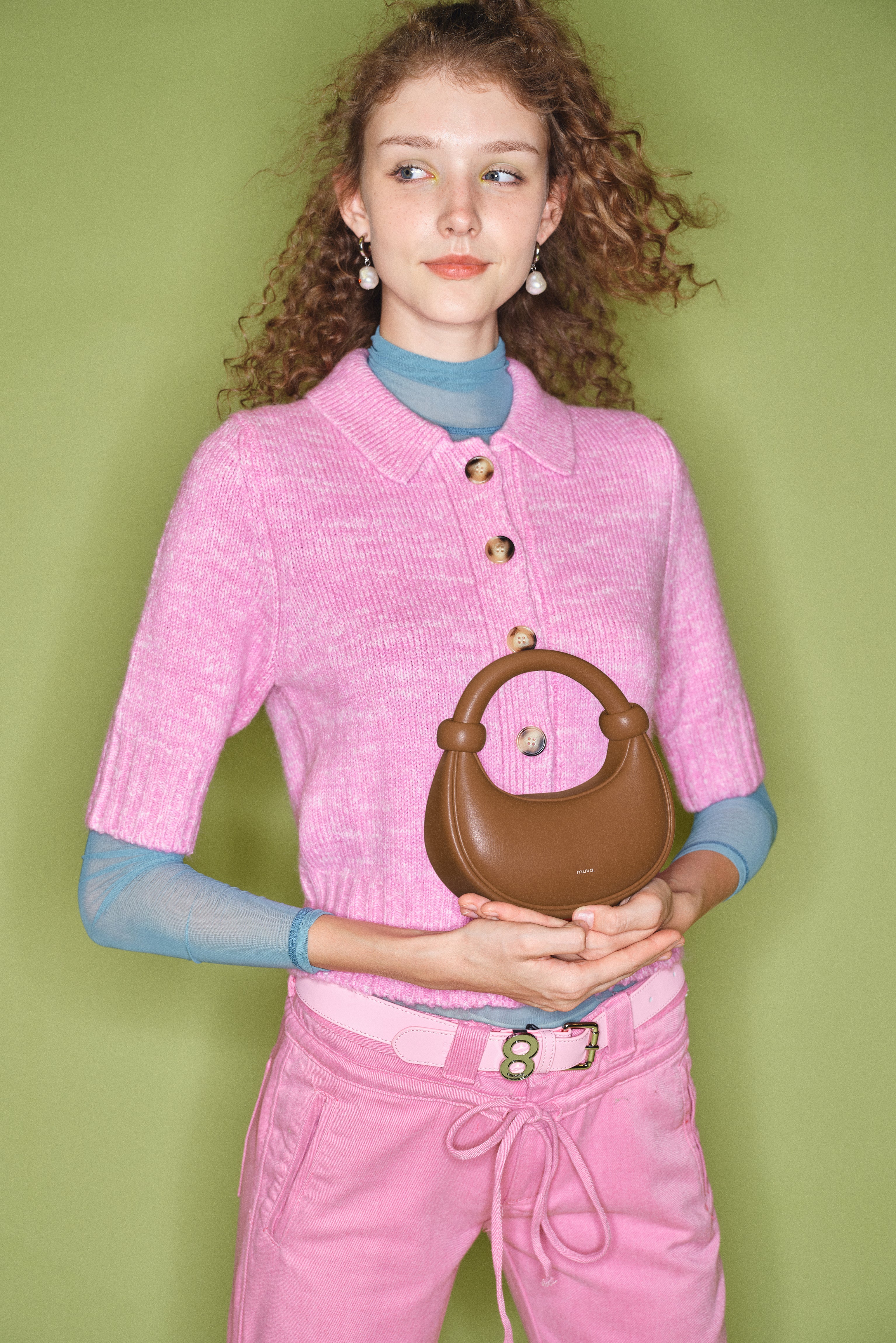 Kyoto Brown Leather Crossbody Crescent Bag