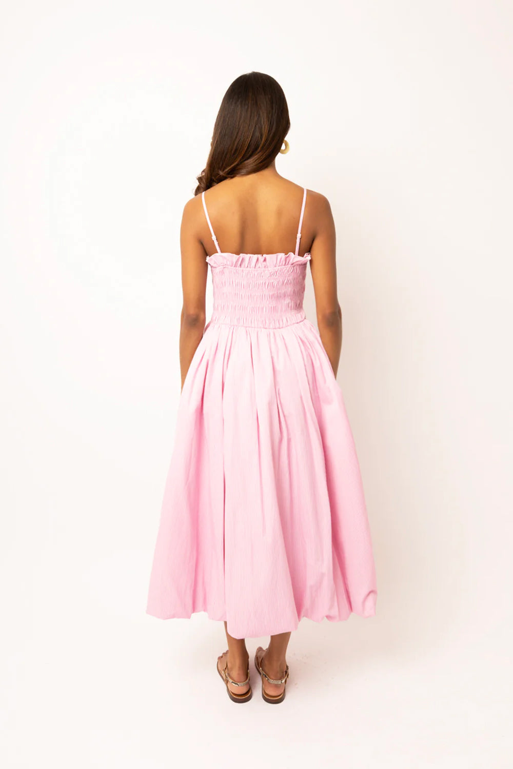 Polly Pure Cotton Pink Stripe Puffball Dress