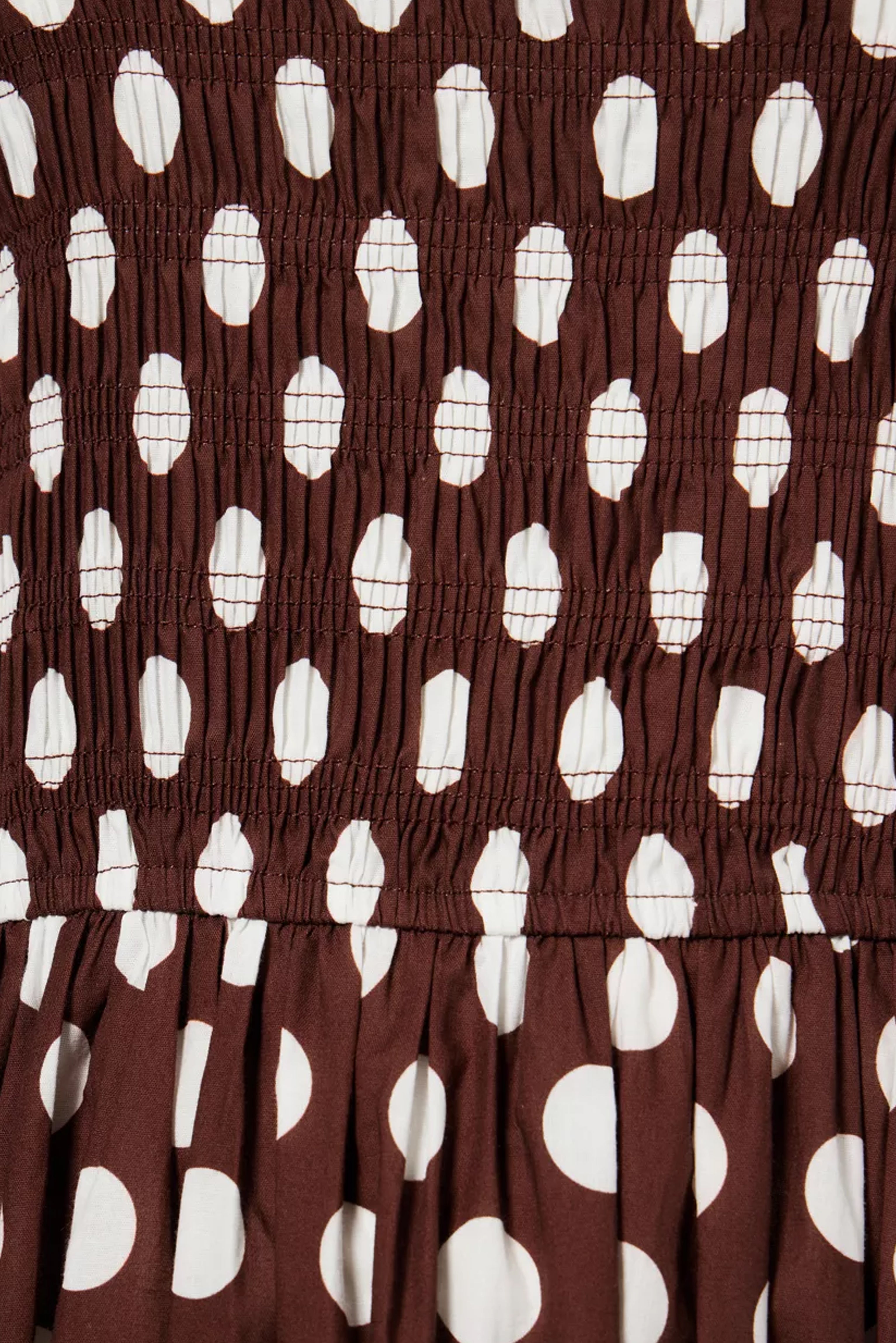 Matilda Pure Cotton Brown Polka Dot Midi Dress