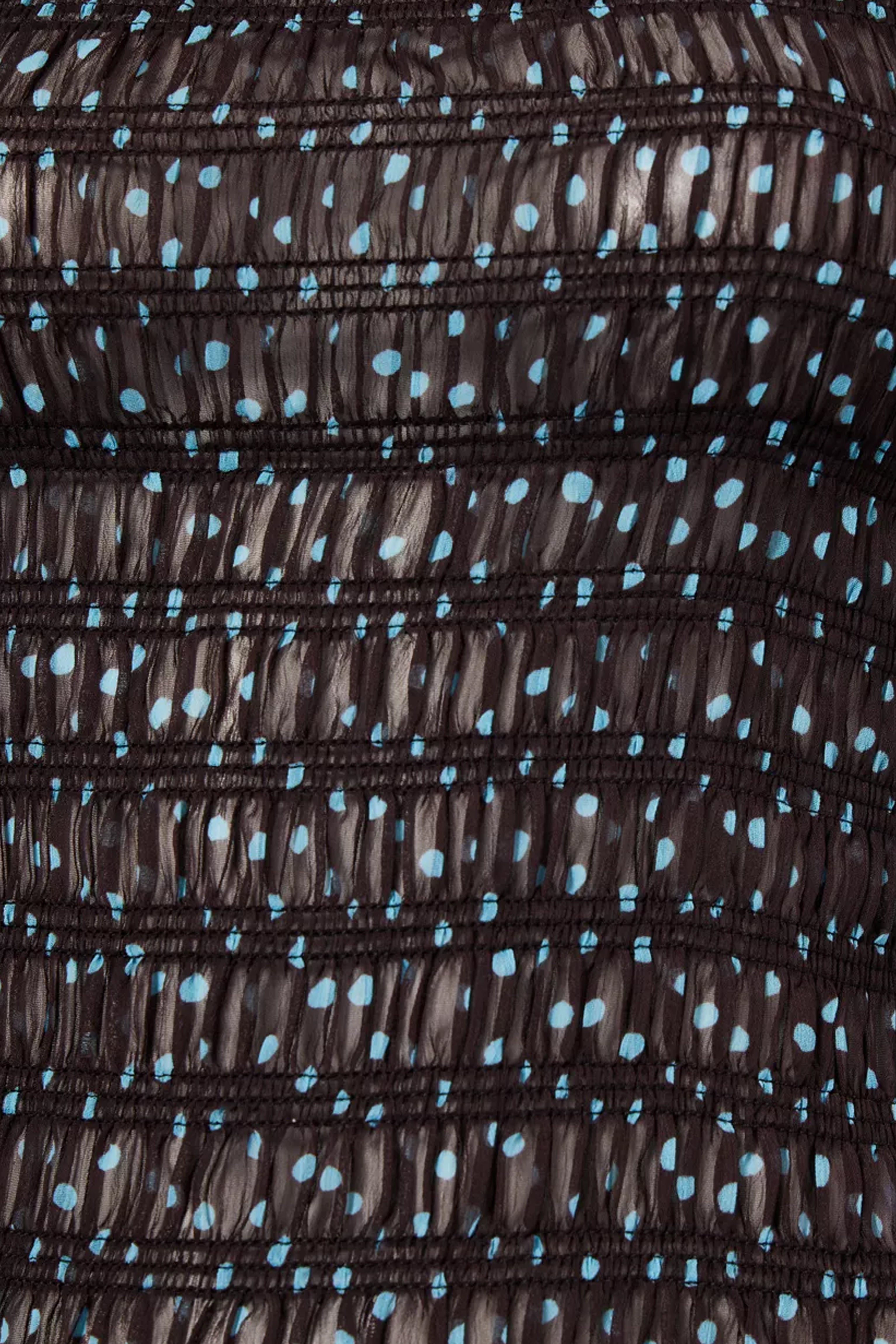 Kitty Polka Dot Chiffon Smocked Frill Sleeve Top