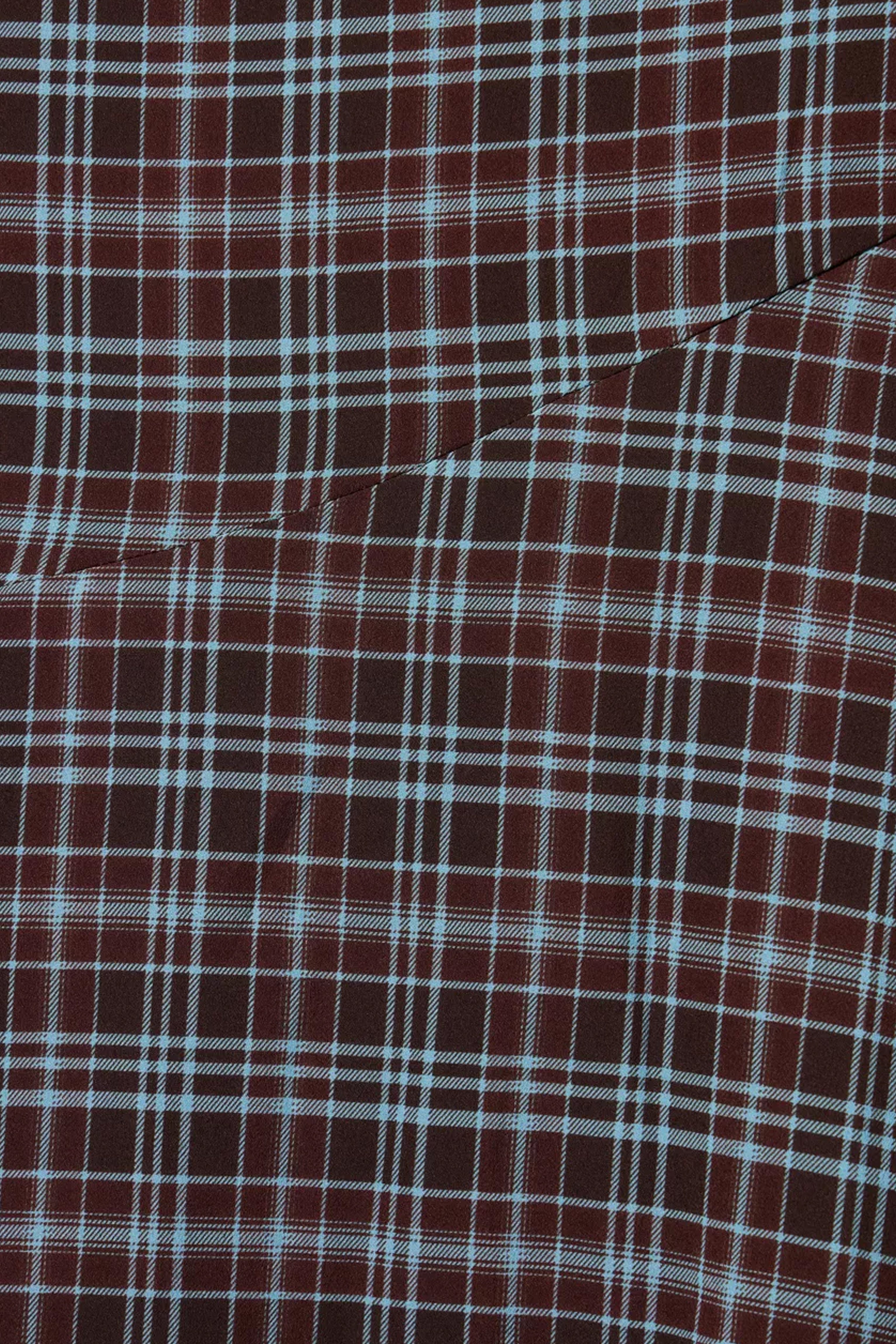 Alma Heritage Check Chiffon Asymmetric Maxi Skirt