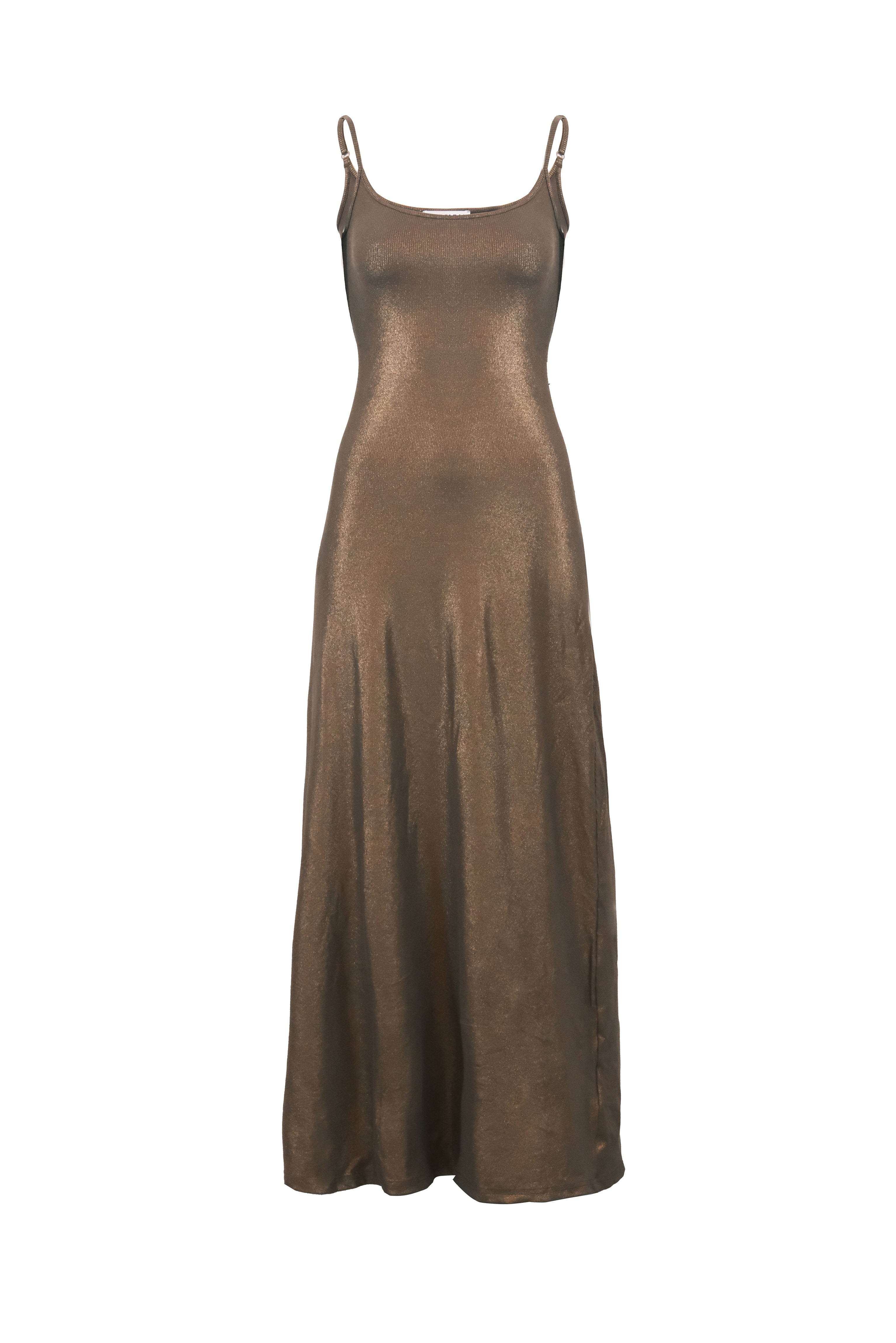 Kimber Brown Metallic Maxi Dress