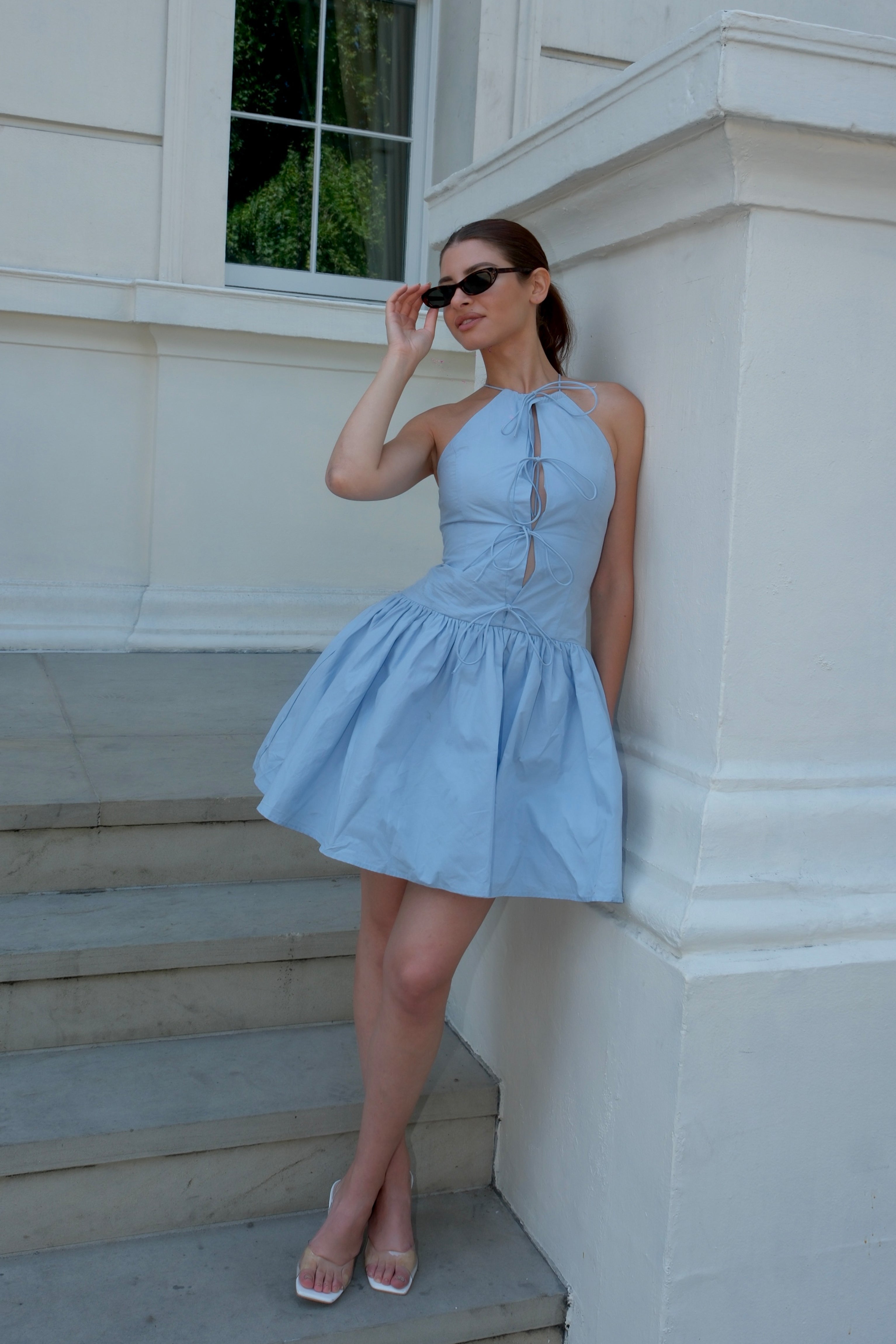Raffaella Pure Cotton Blue Skater Dress