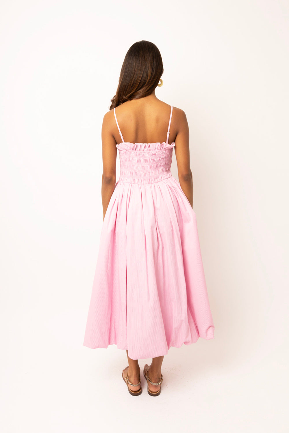 Polly Pink Stripe Puffball Dress