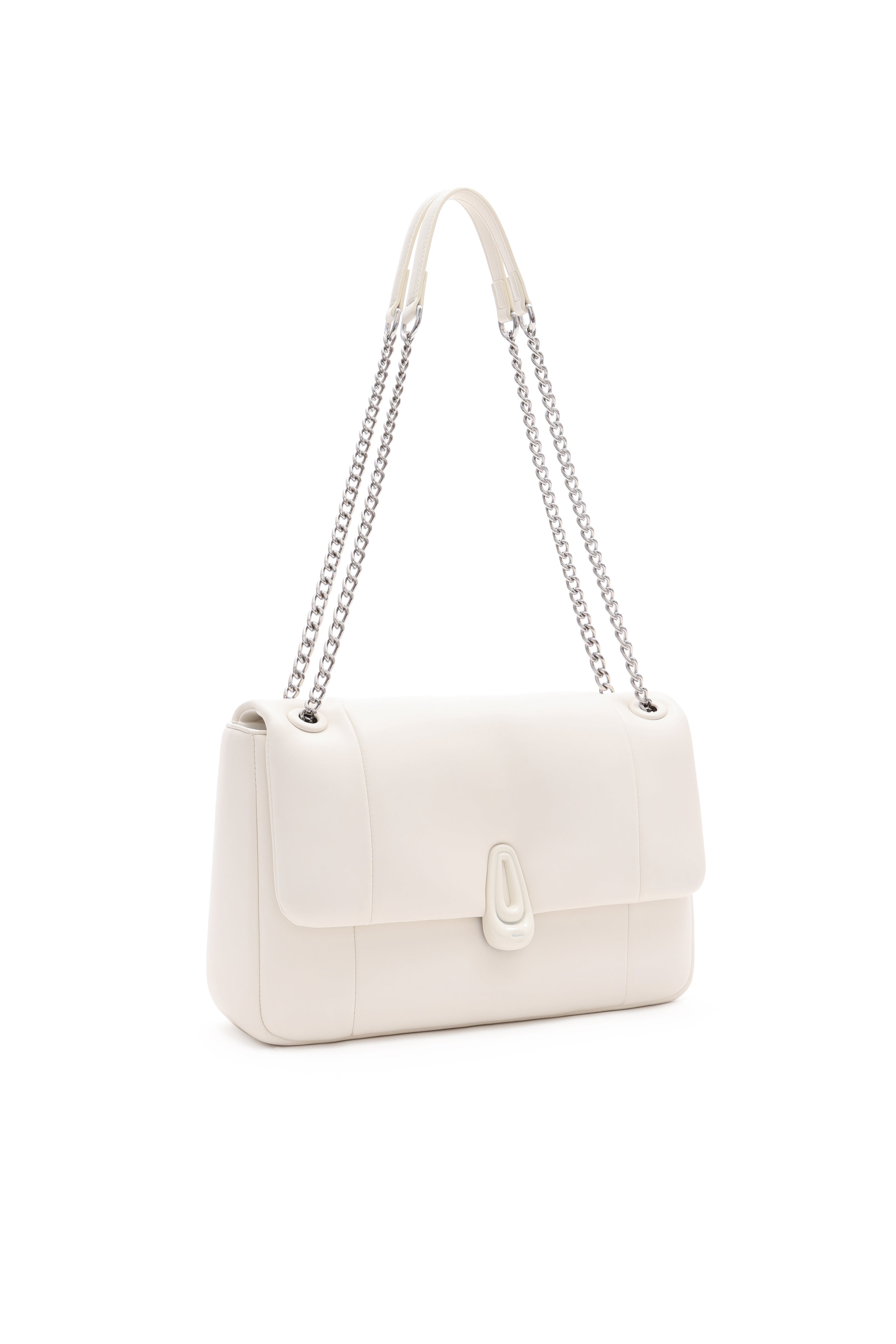 Dallas White Square Chain Bag