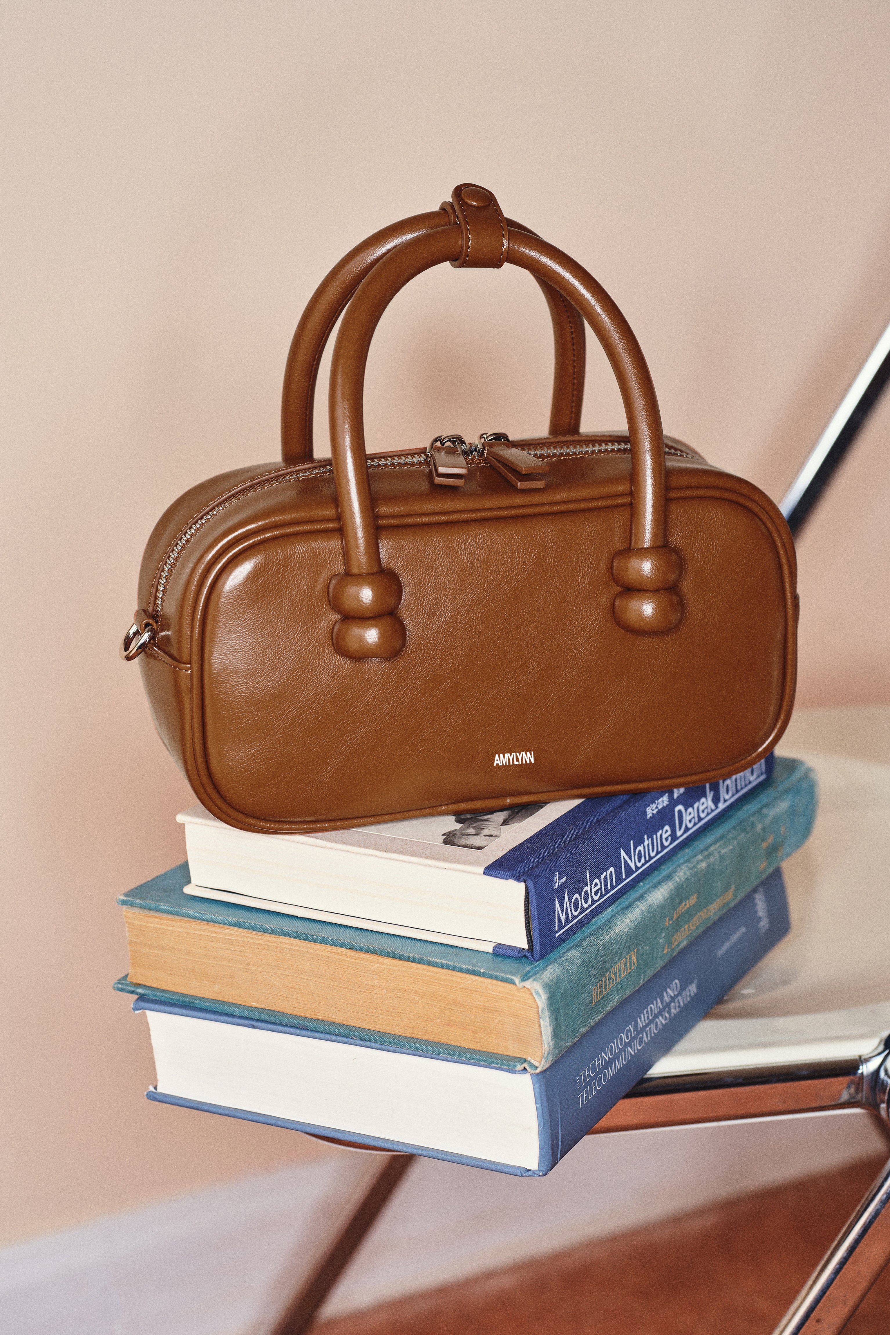 Boston Brown Leather Crossbody Rectangle Bag