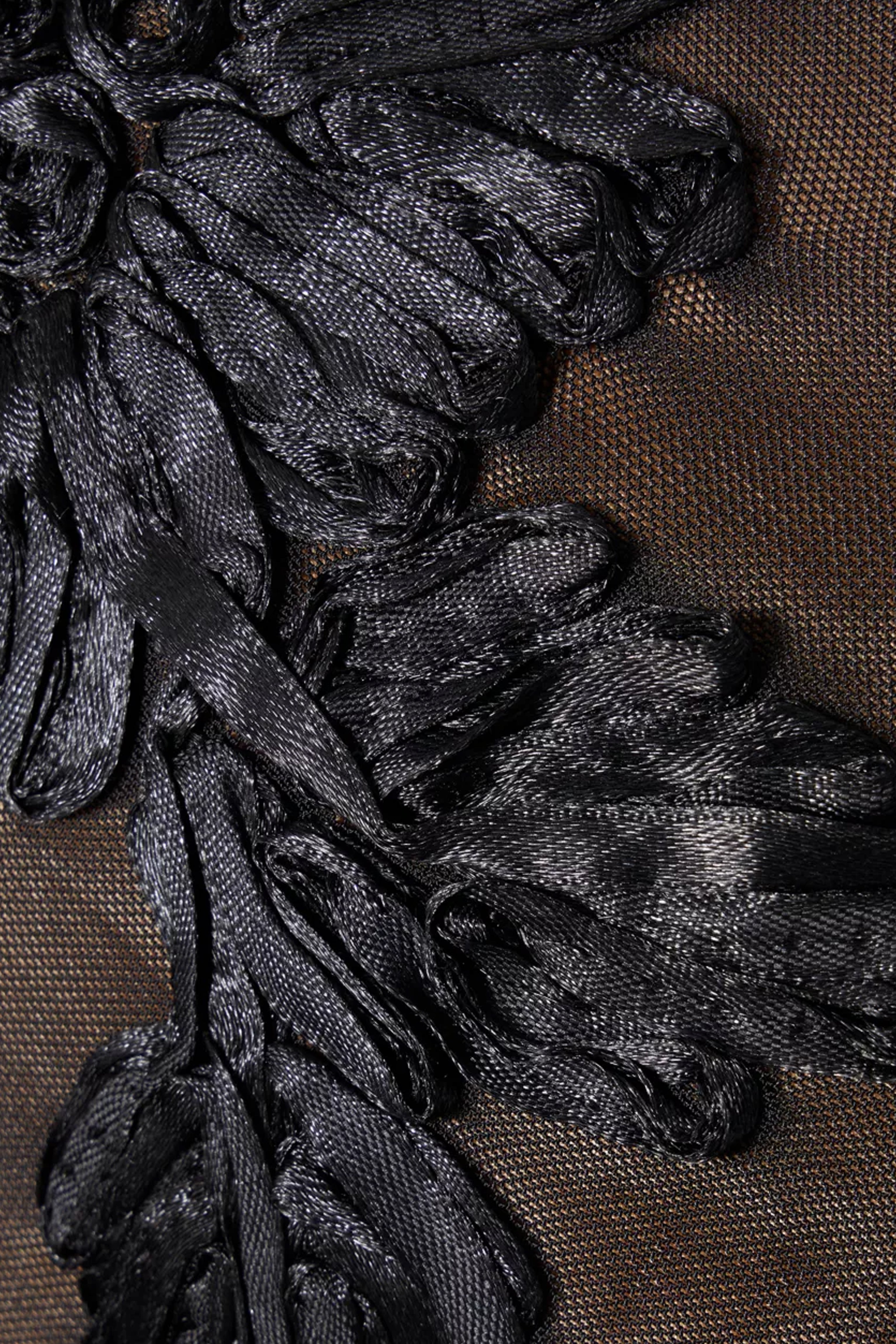 Anastasia Black Floral Embroidered Sheer Mini Dress