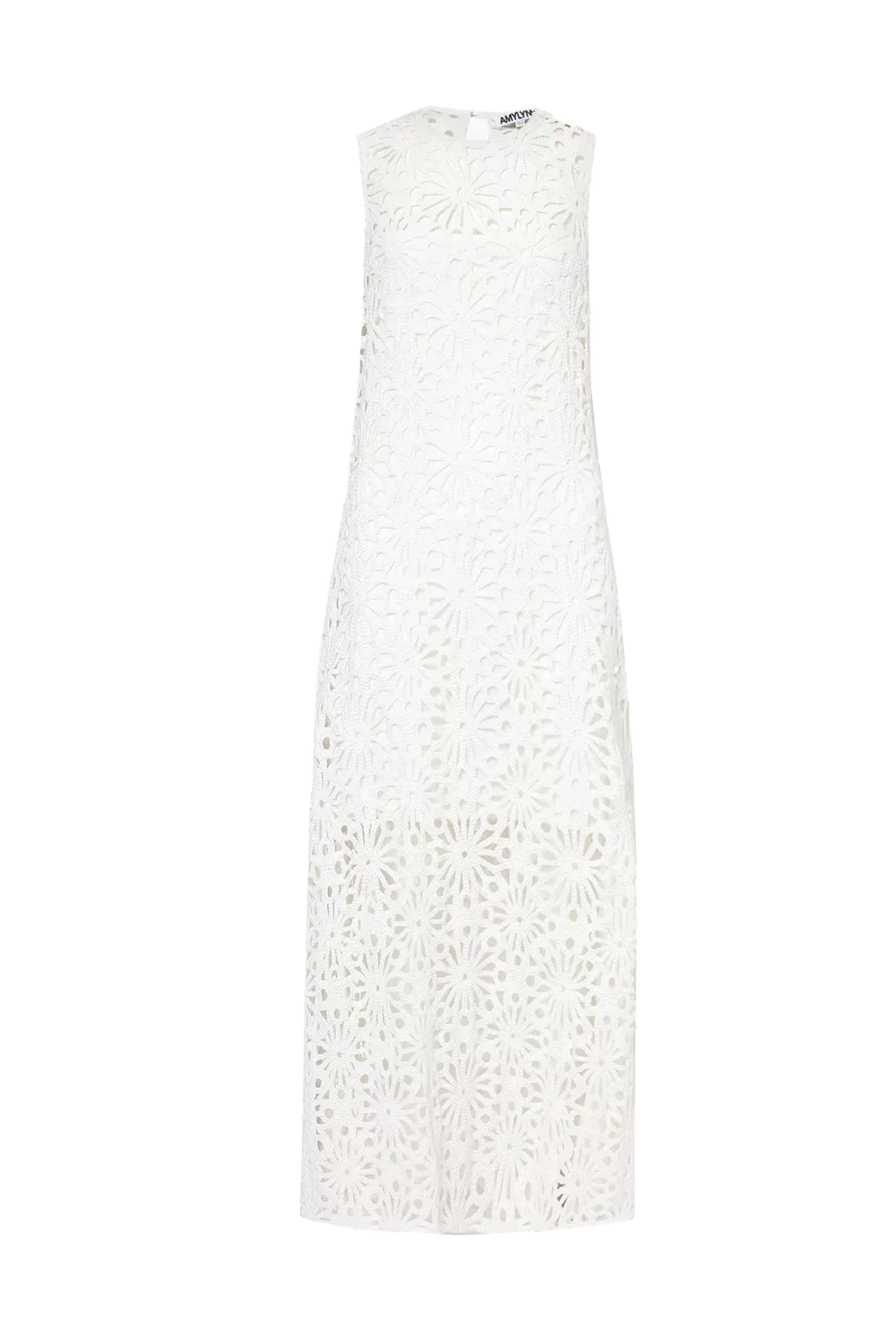 Sorrento White Crochet Lace Maxi Dress