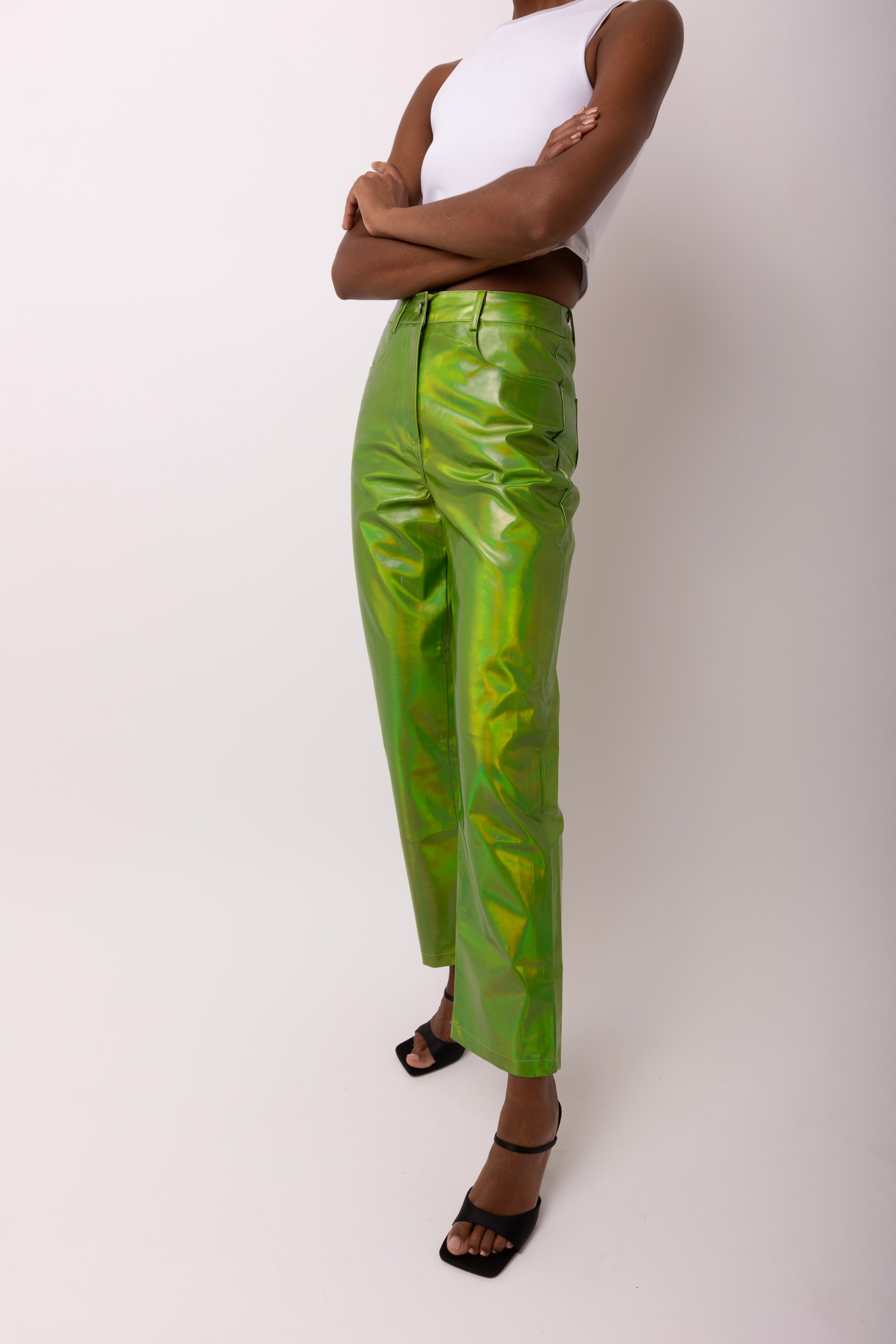 Lupe Green Metallic Trousers