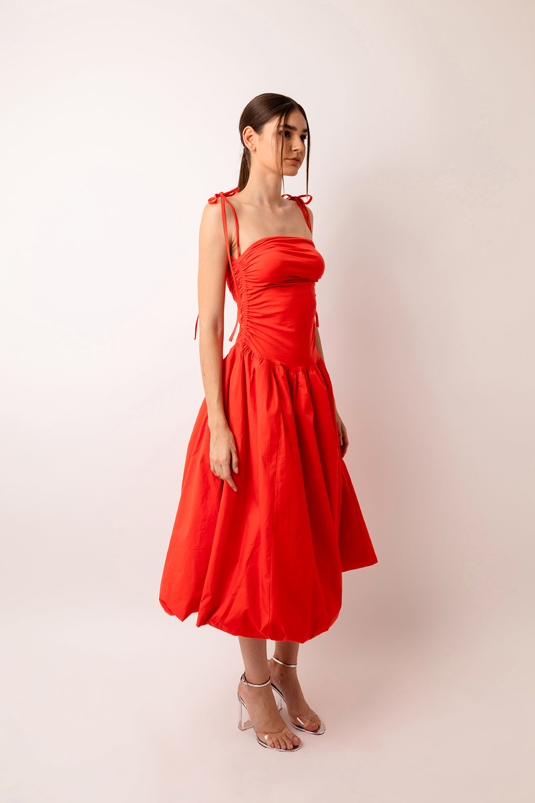 Alexa Tiger Orange Puffball Dress